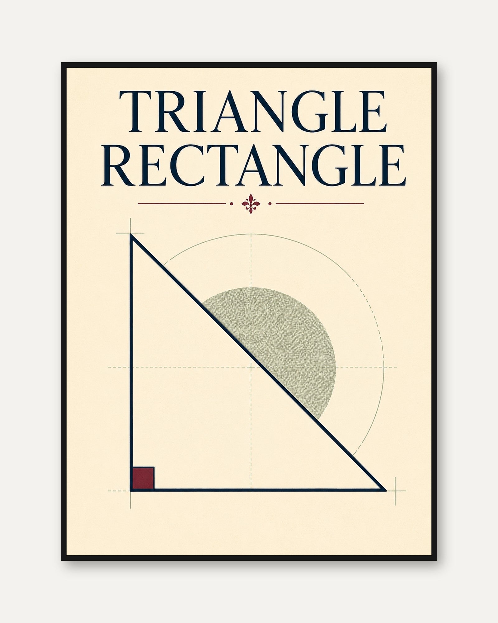 Geometric Wall Art – Triangle Rectangle Print - framed