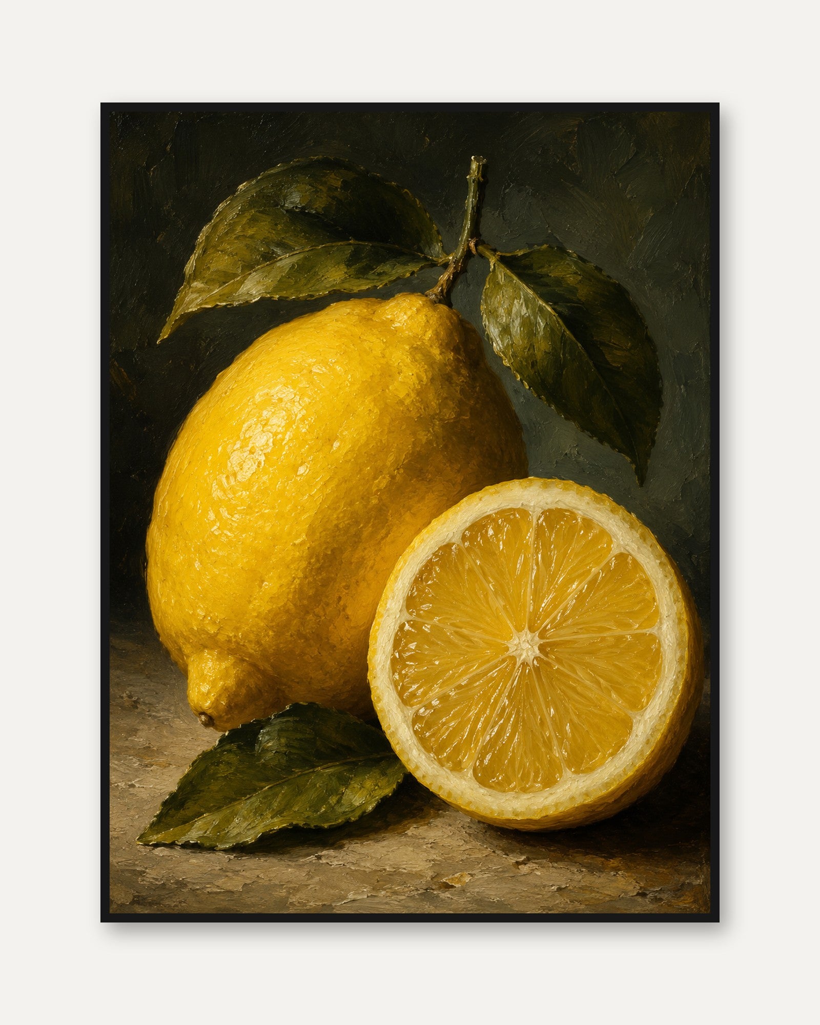 Lemon Kitchen Wall Art – Vintage Botanical Print - framed