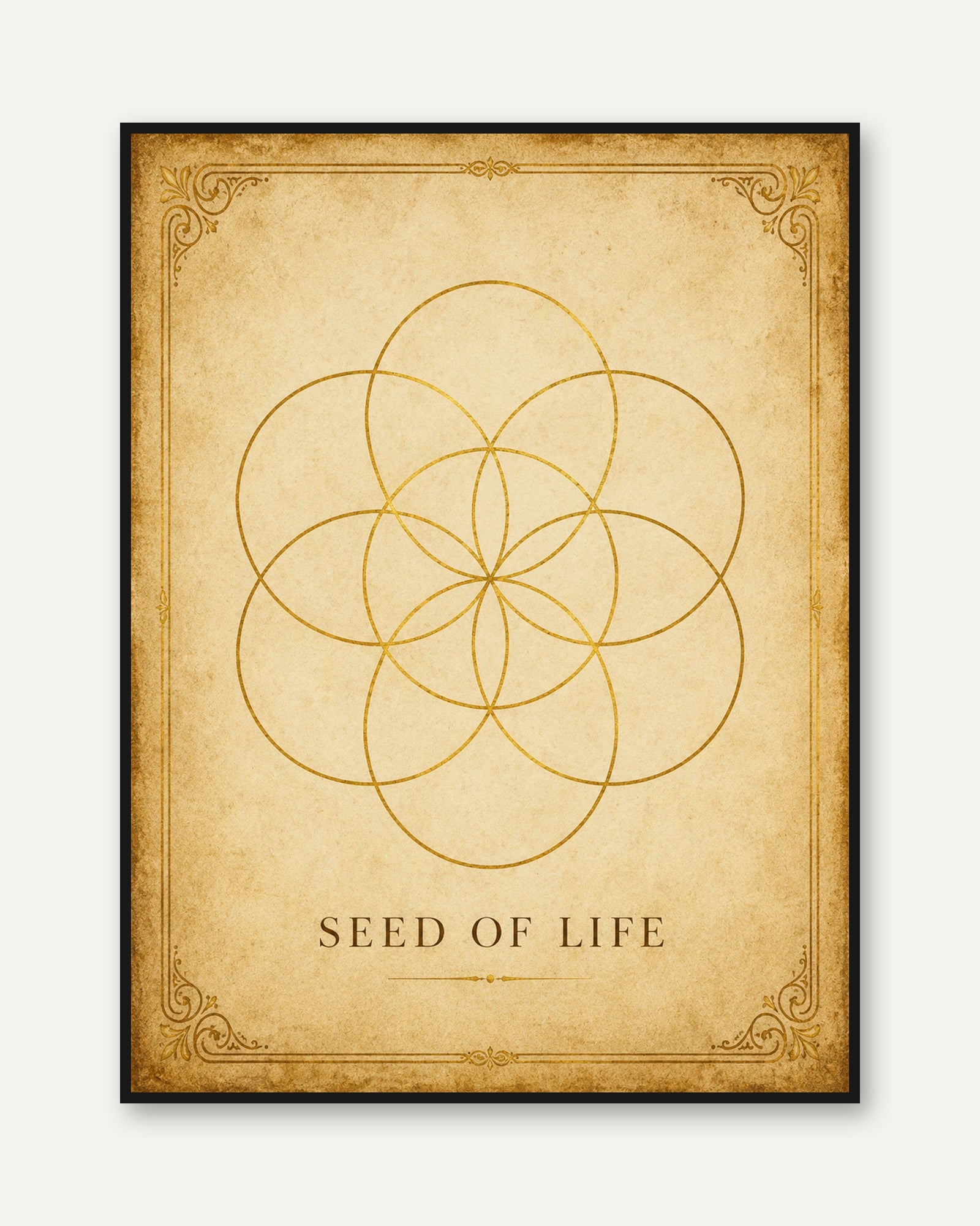 Sacred Geometry Print: Seed of Life Design - framed
