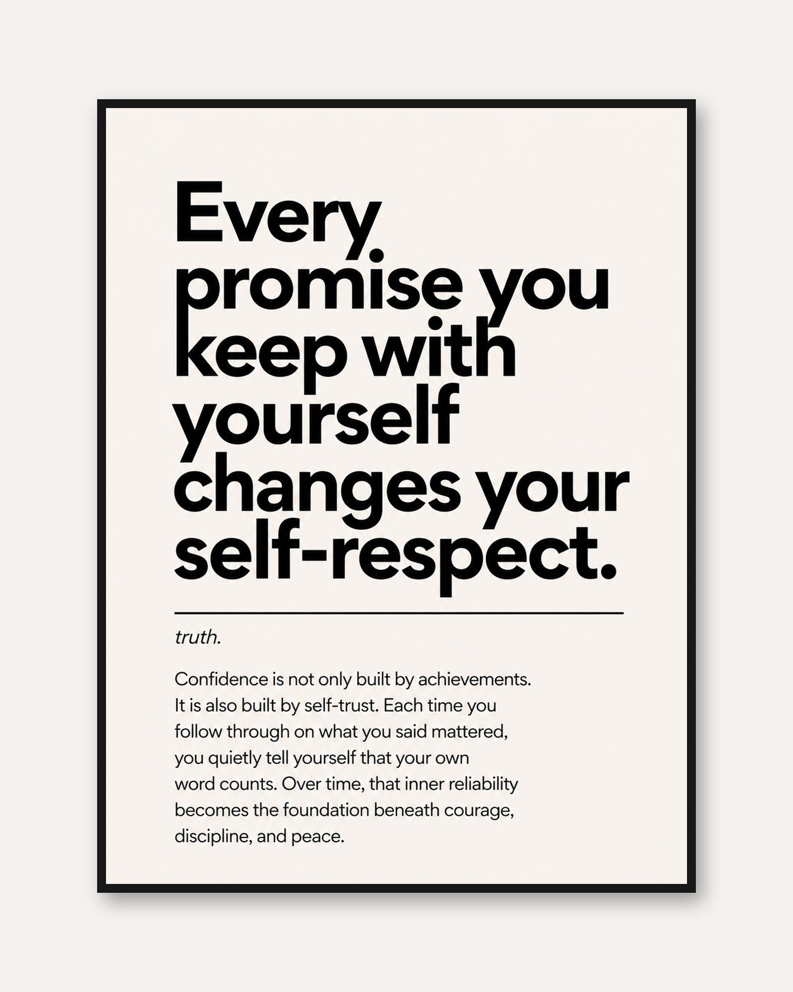 Self-Respect Motivational Print - framed