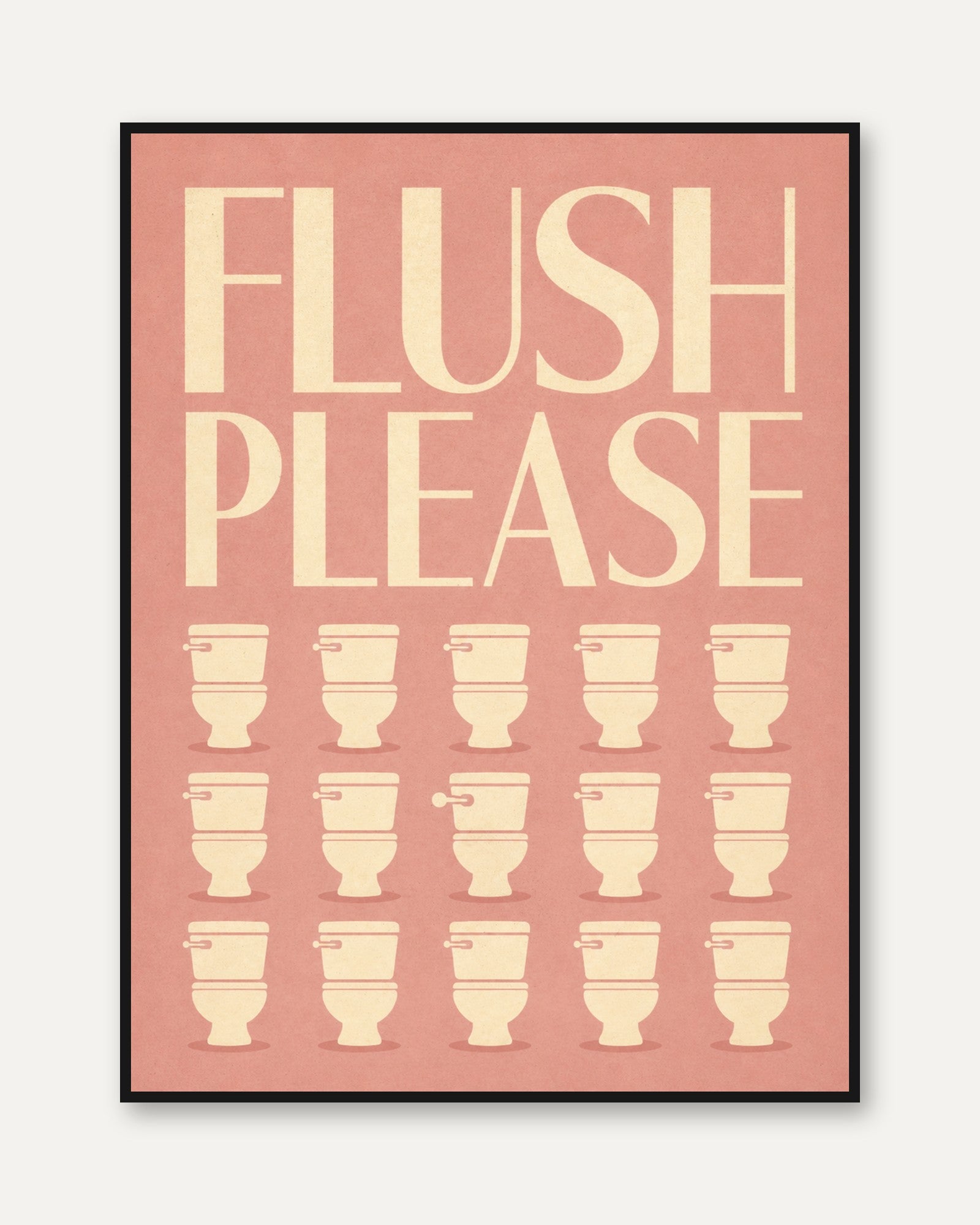 Funny Flush Please Bathroom Sign - framed