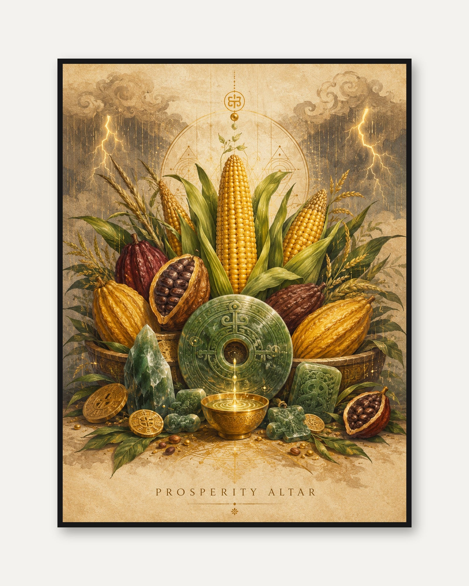 Prosperity Altar Print – Abundance Wall Art - framed