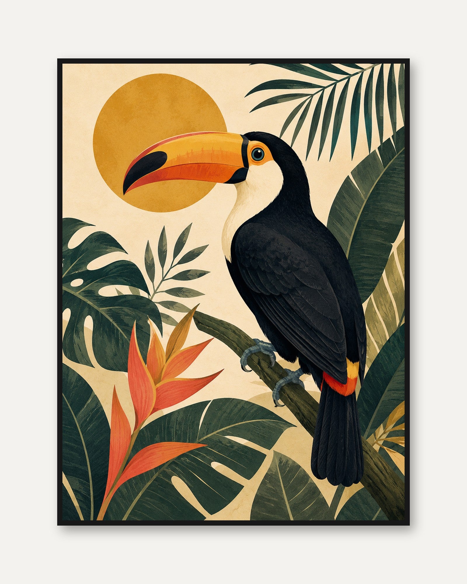 Tropical Toucan Print - framed