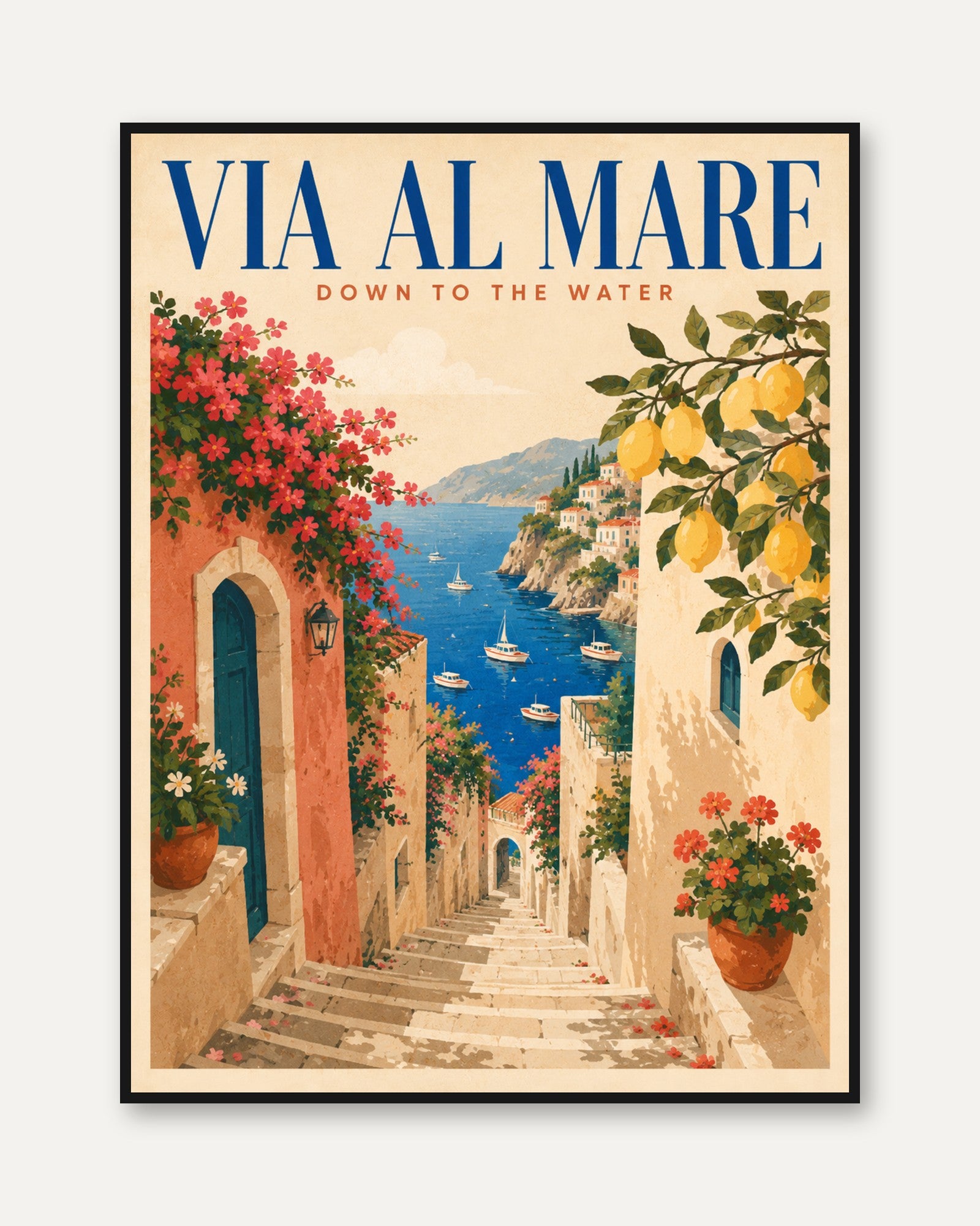 Italian Coastal Poster - framed
