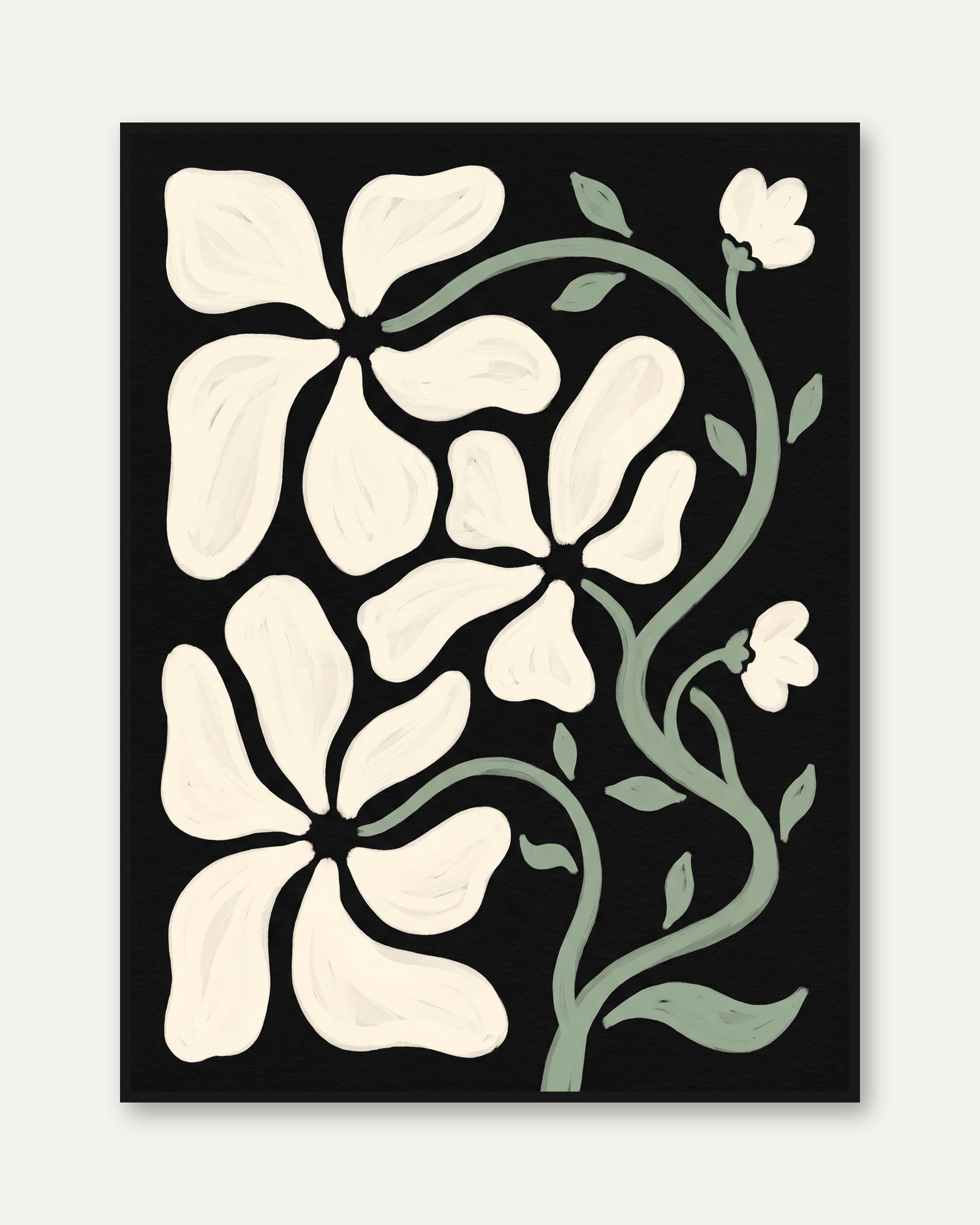 Matisse Style Floral Poster - framed