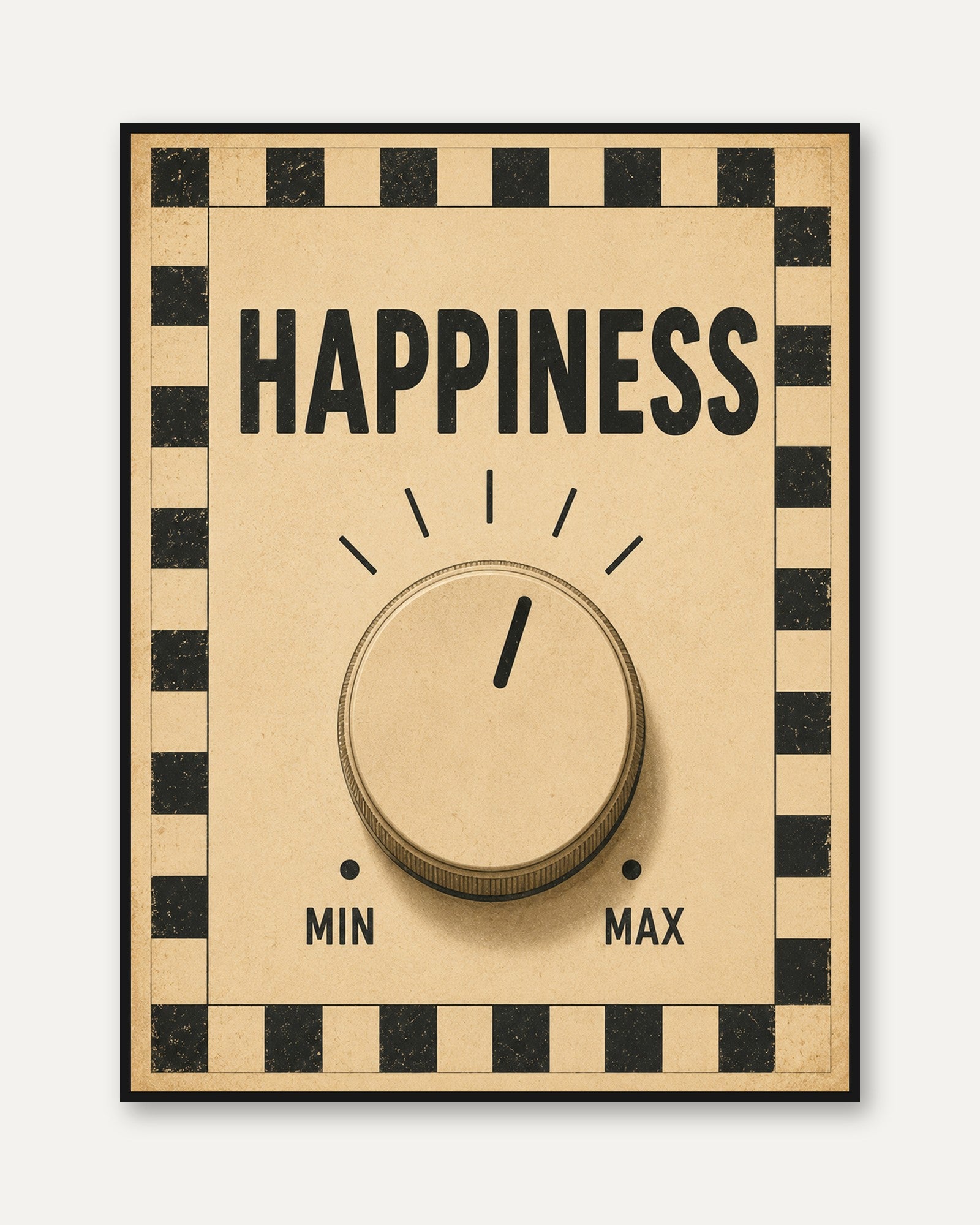 Happiness Wall Art – Vintage Dial Print - framed
