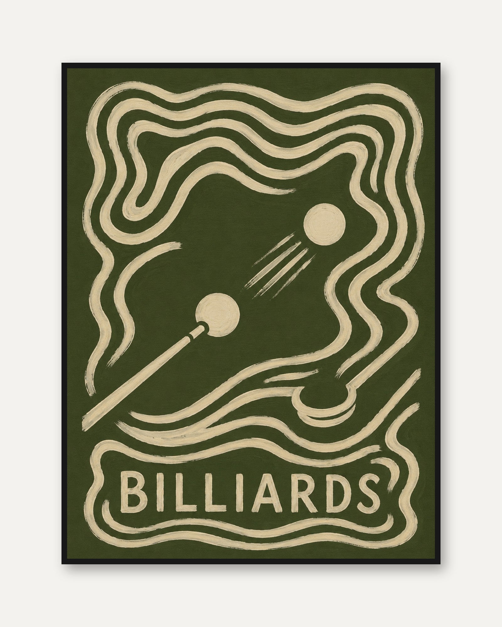 Billiards Wall Art – Vintage Pool Room Decor - framed