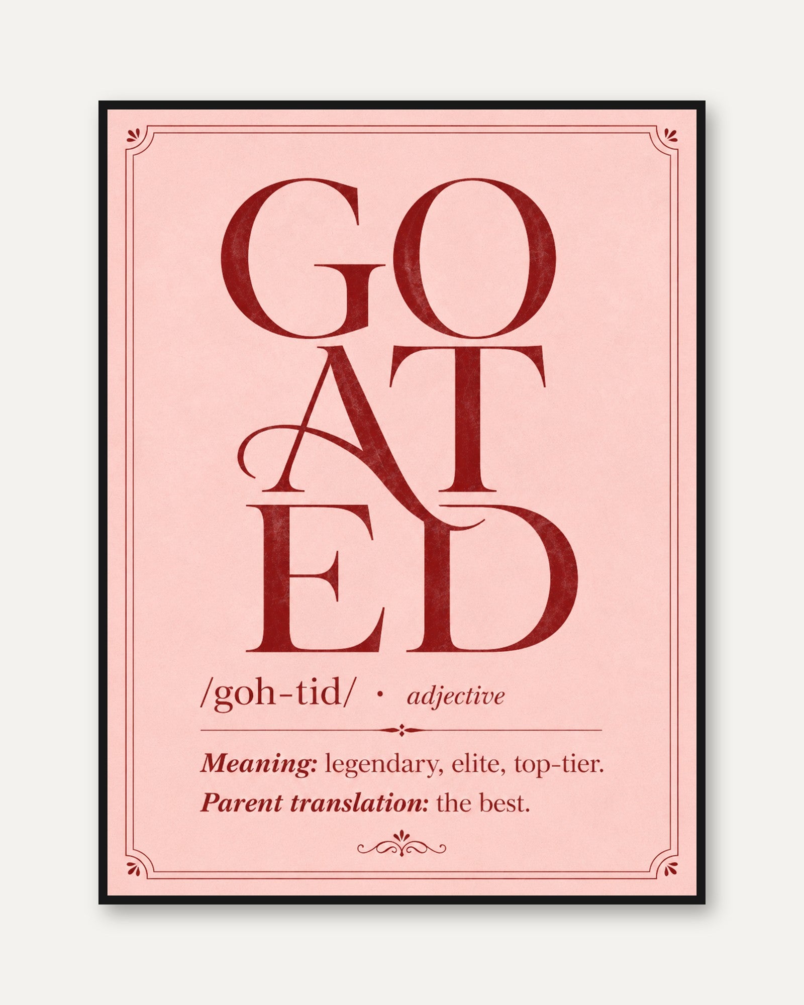 Goated Definition Print - framed