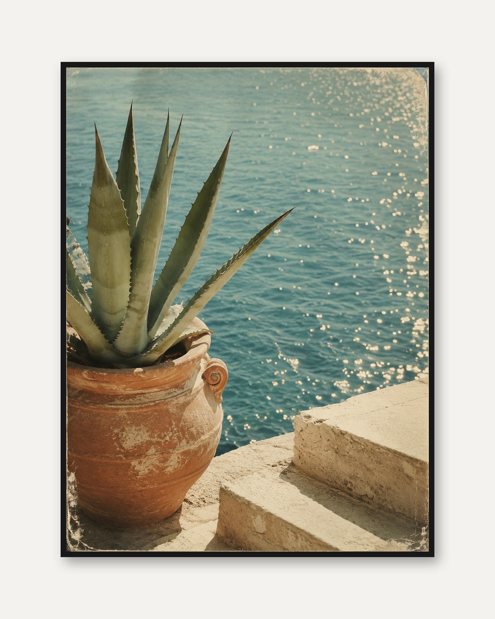 Coastal Mediterranean Wall Art - framed