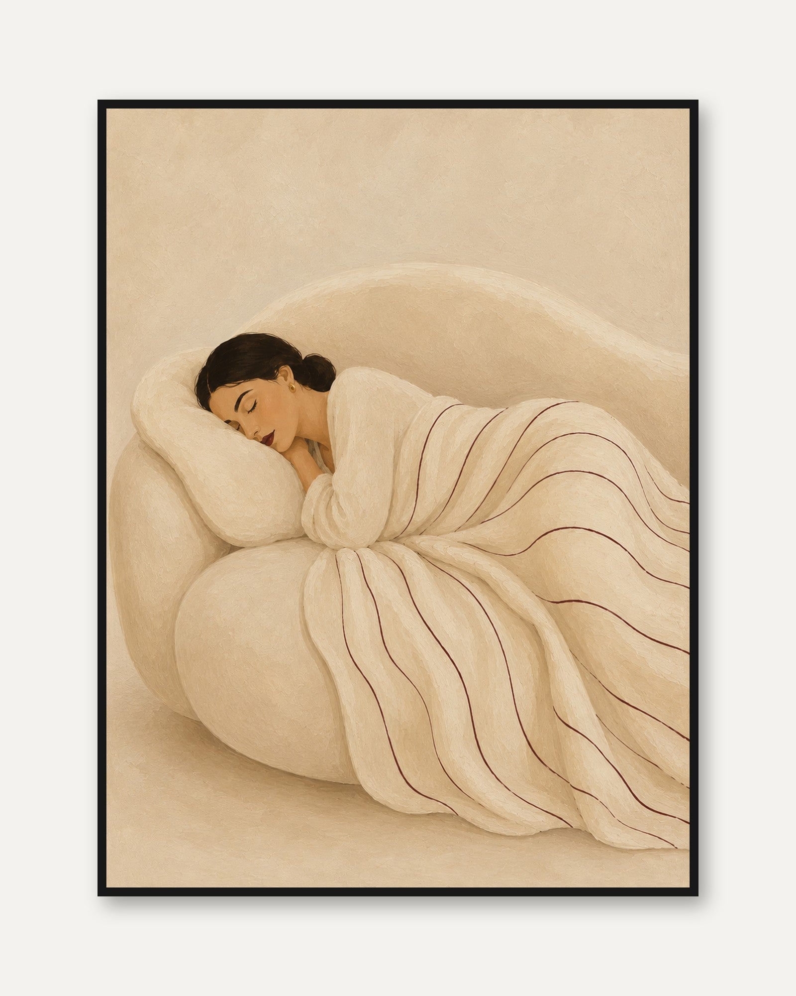 Sleeping Woman Wall Art - framed