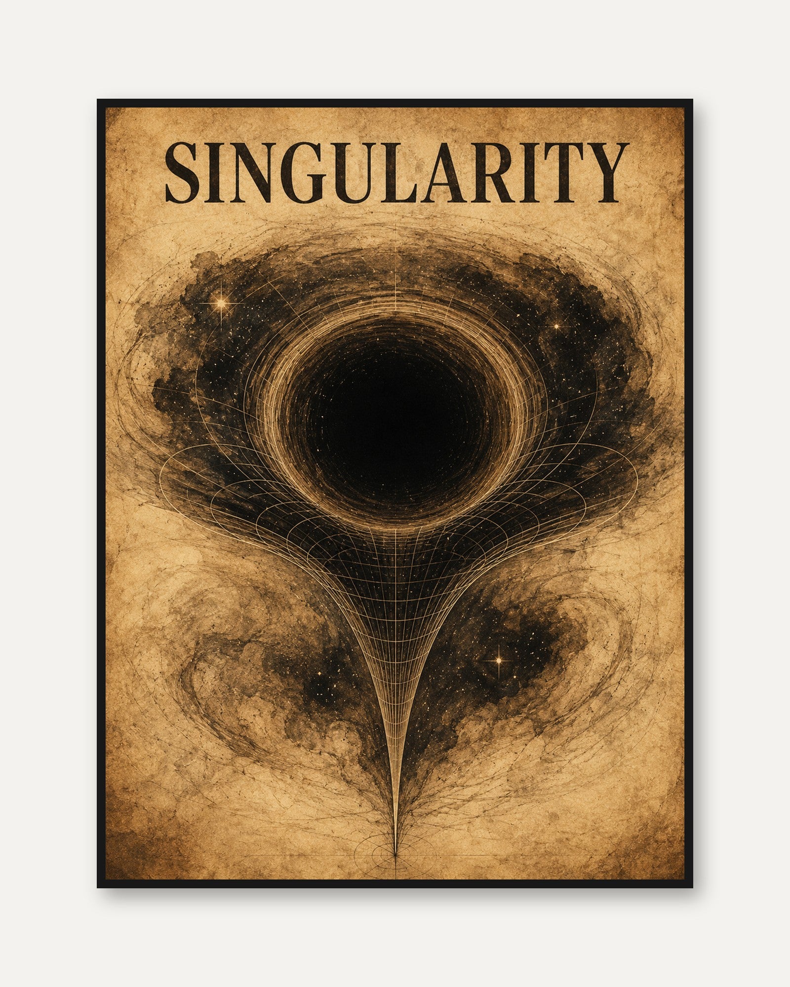 Singularity Print – Black Hole Wall Art - framed