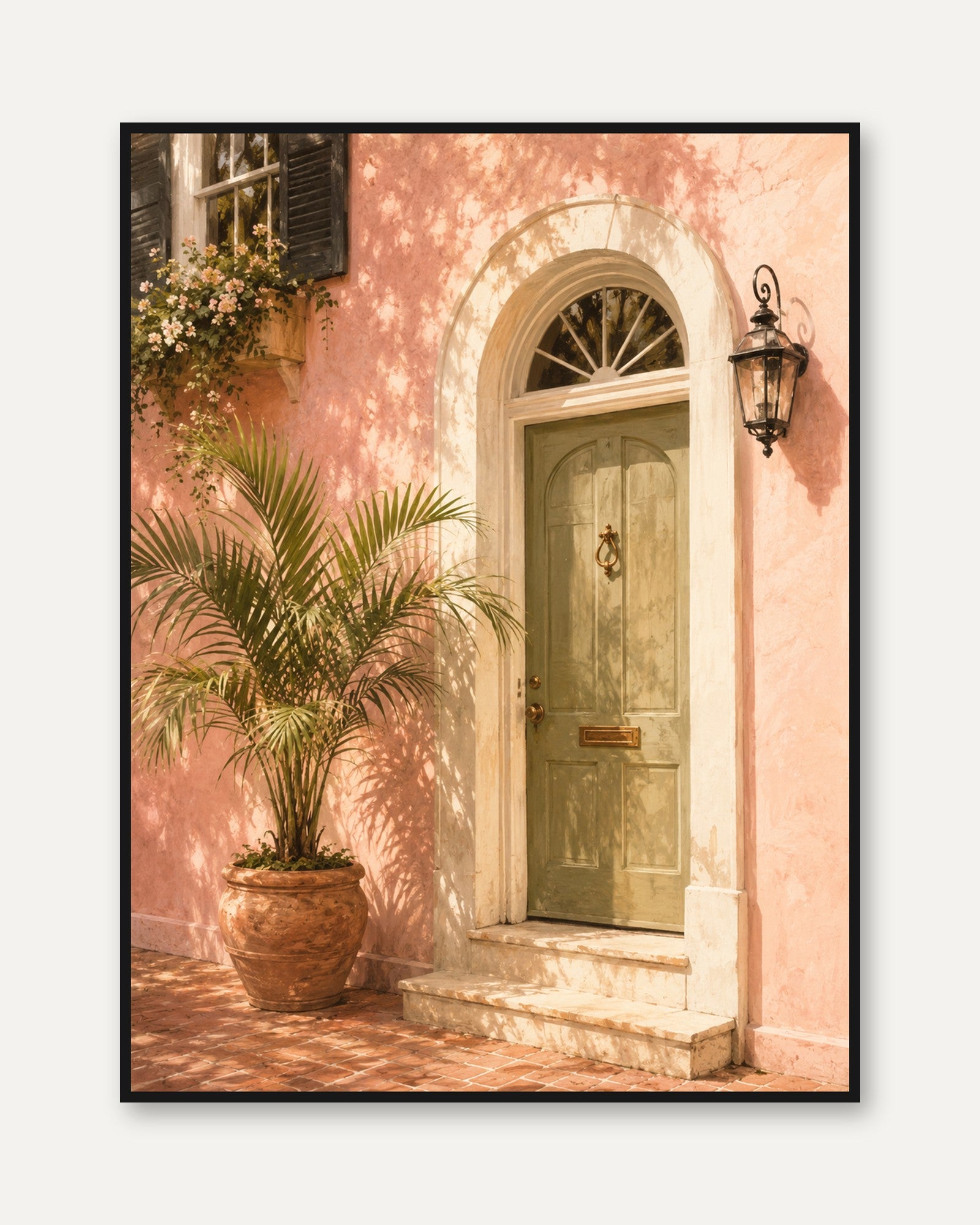 Mediterranean Door Wall Art - framed