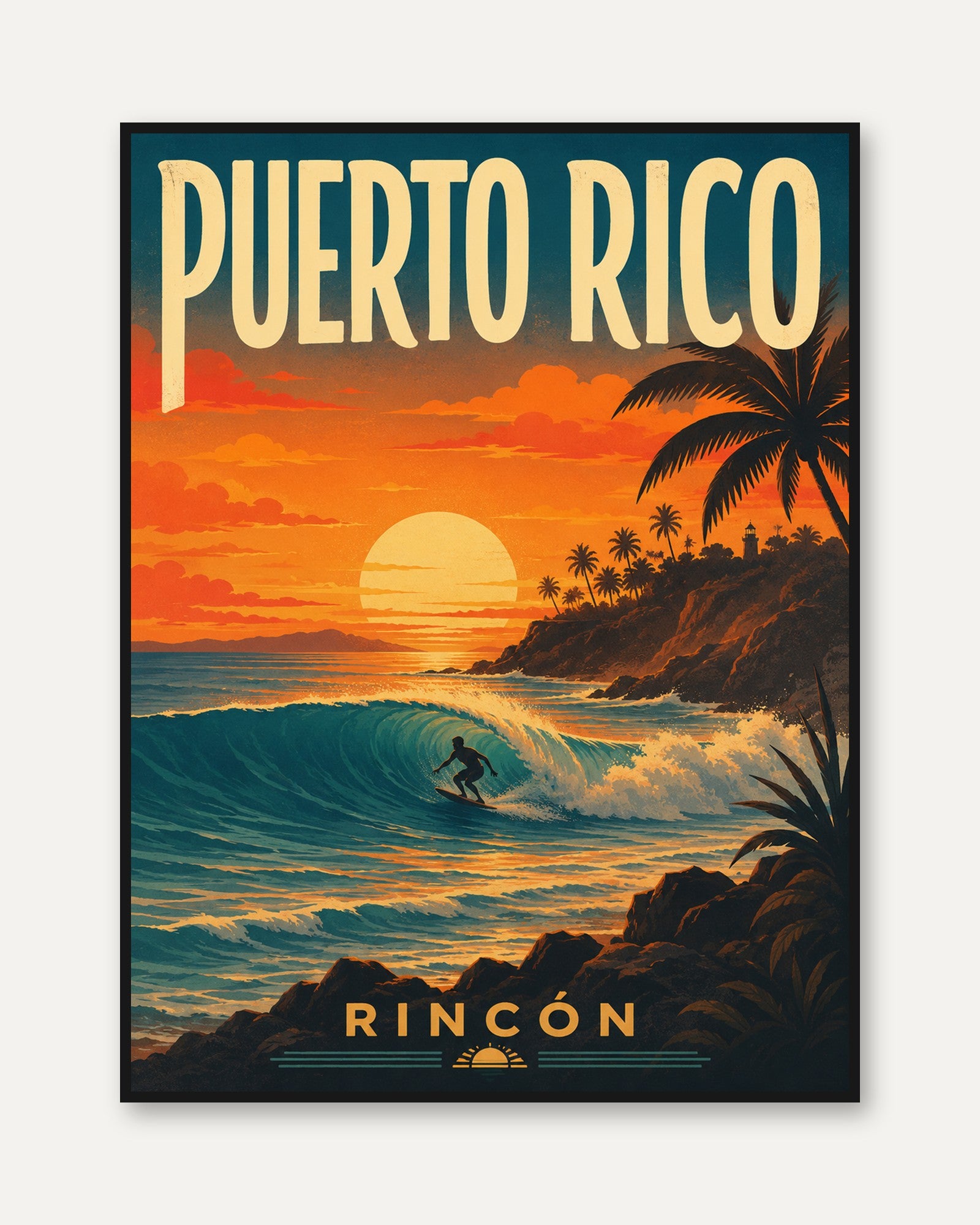 Puerto Rico Travel Poster - framed