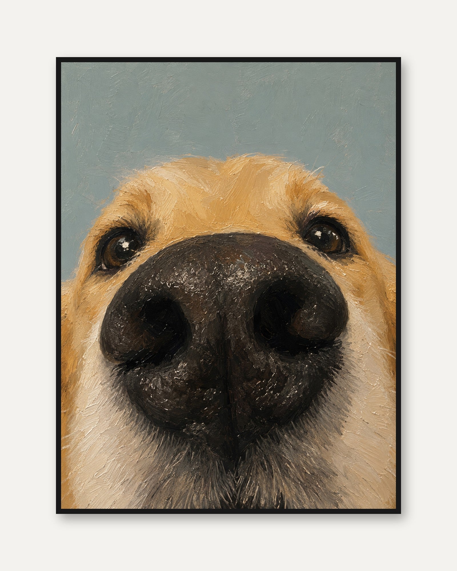 Dog Nose Wall Art – Close Up Animal Print - framed