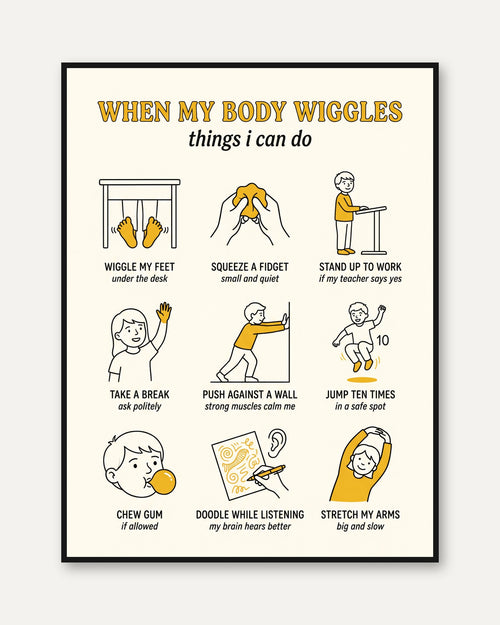 Classroom Poster: Sensory Regulation - framed