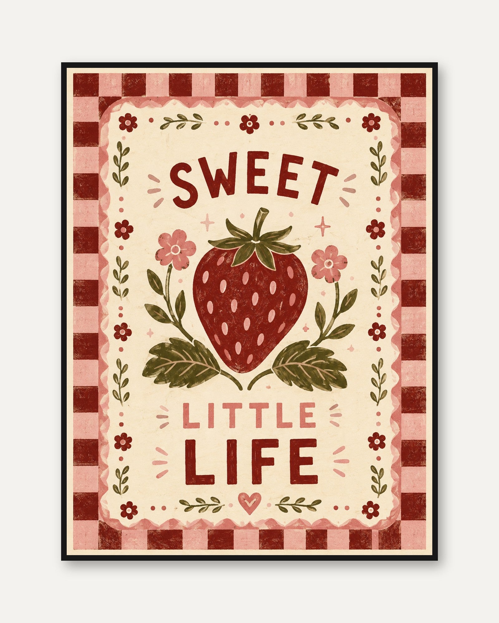 Strawberry Kitchen Print - framed