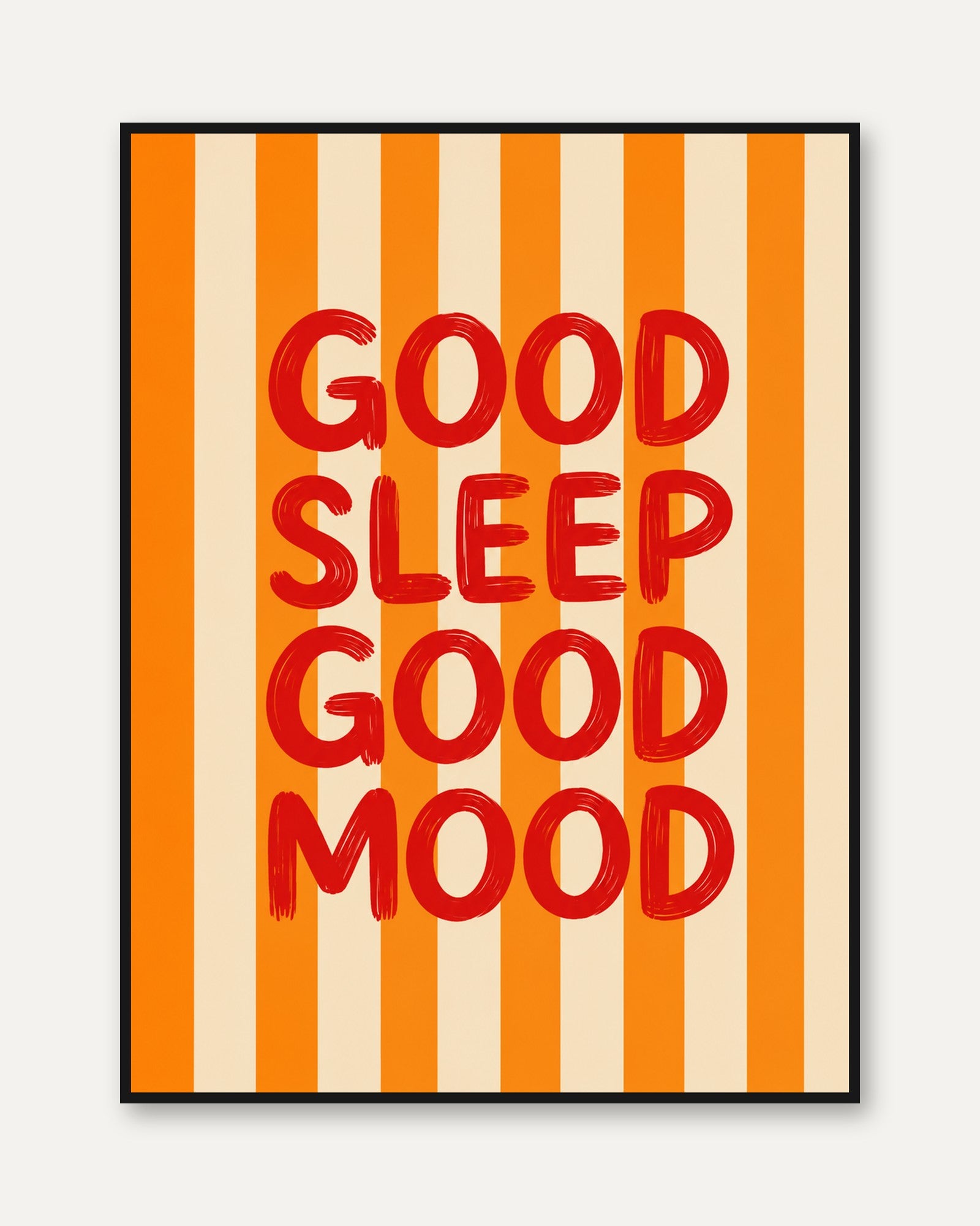 Good Sleep Good Mood Print: Bold Retro Typography - framed