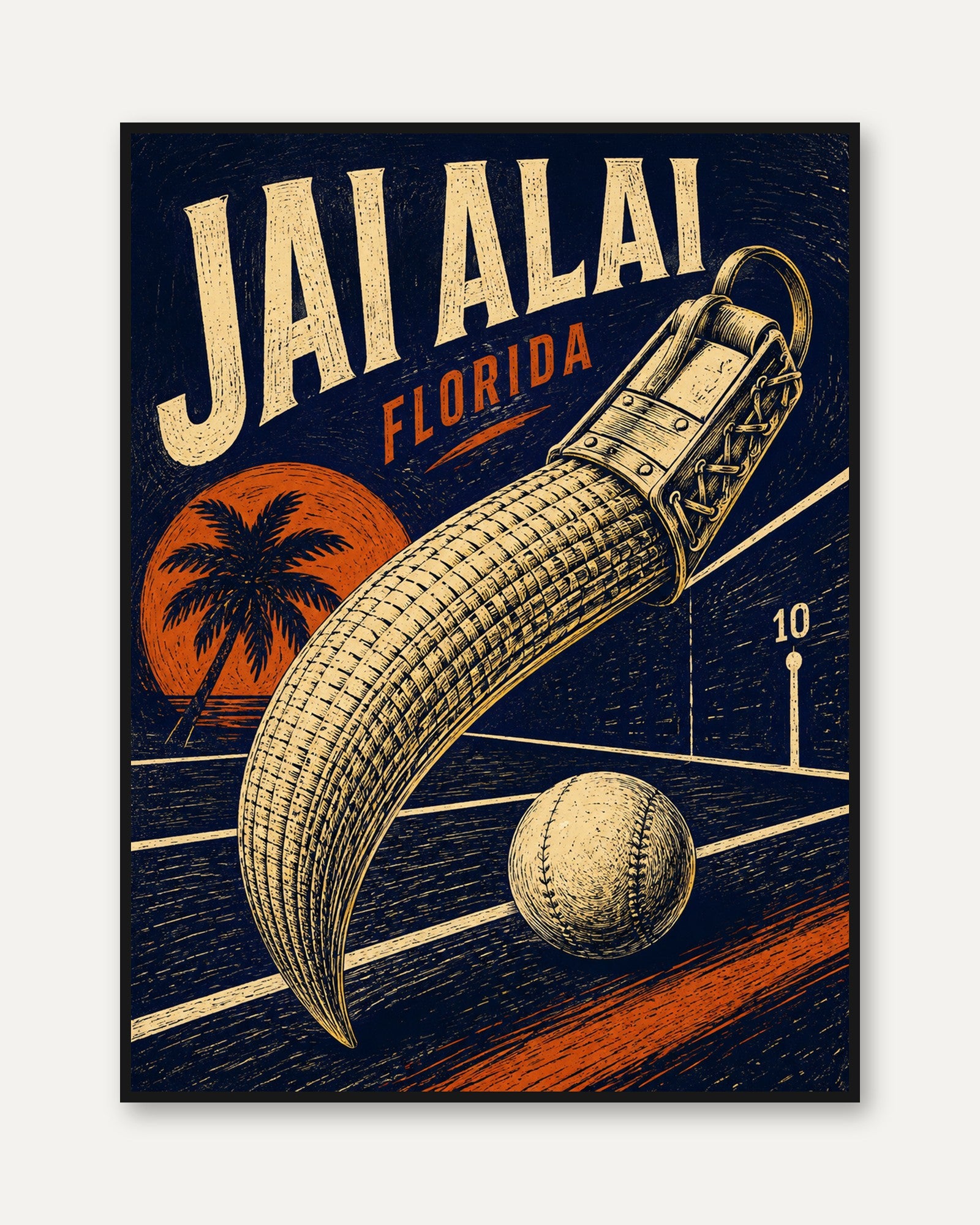 Jai Alai Poster – Florida Sports Print - framed