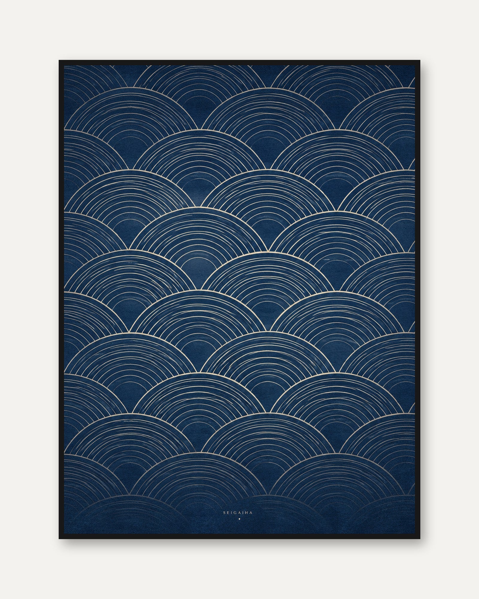 Japanese Seigaiha Print – Ocean Wave Pattern - framed