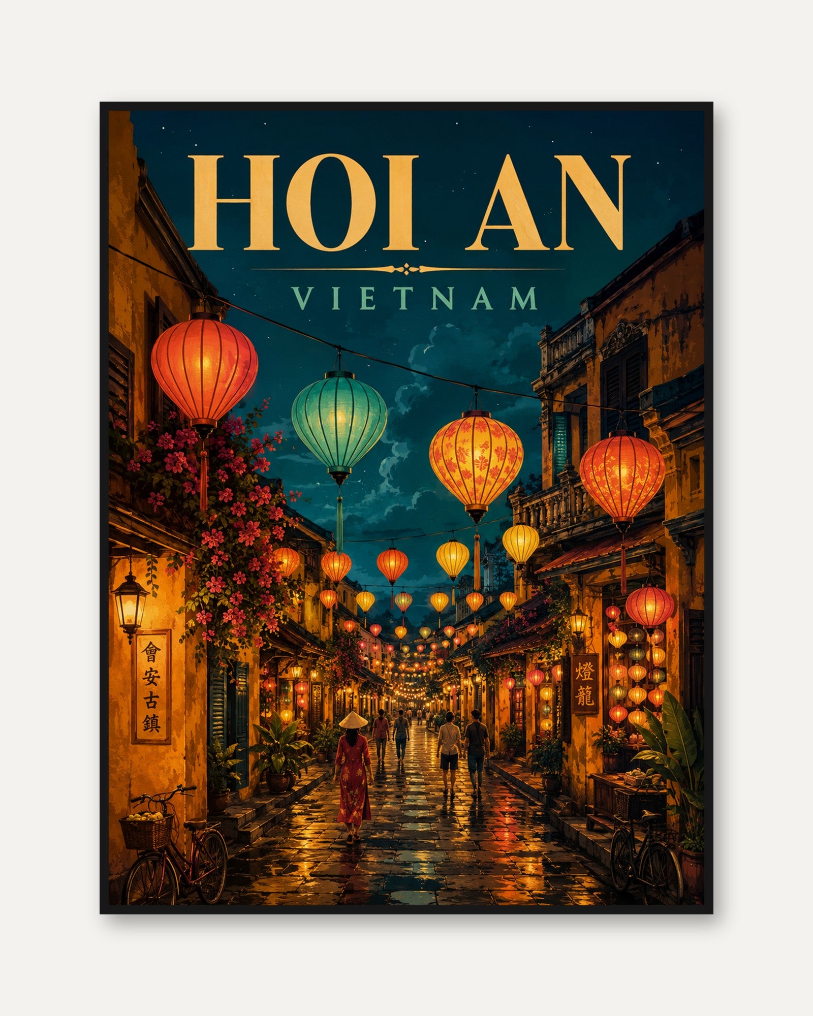 Vietnam Travel Poster – Hoi An Wall Art - framed