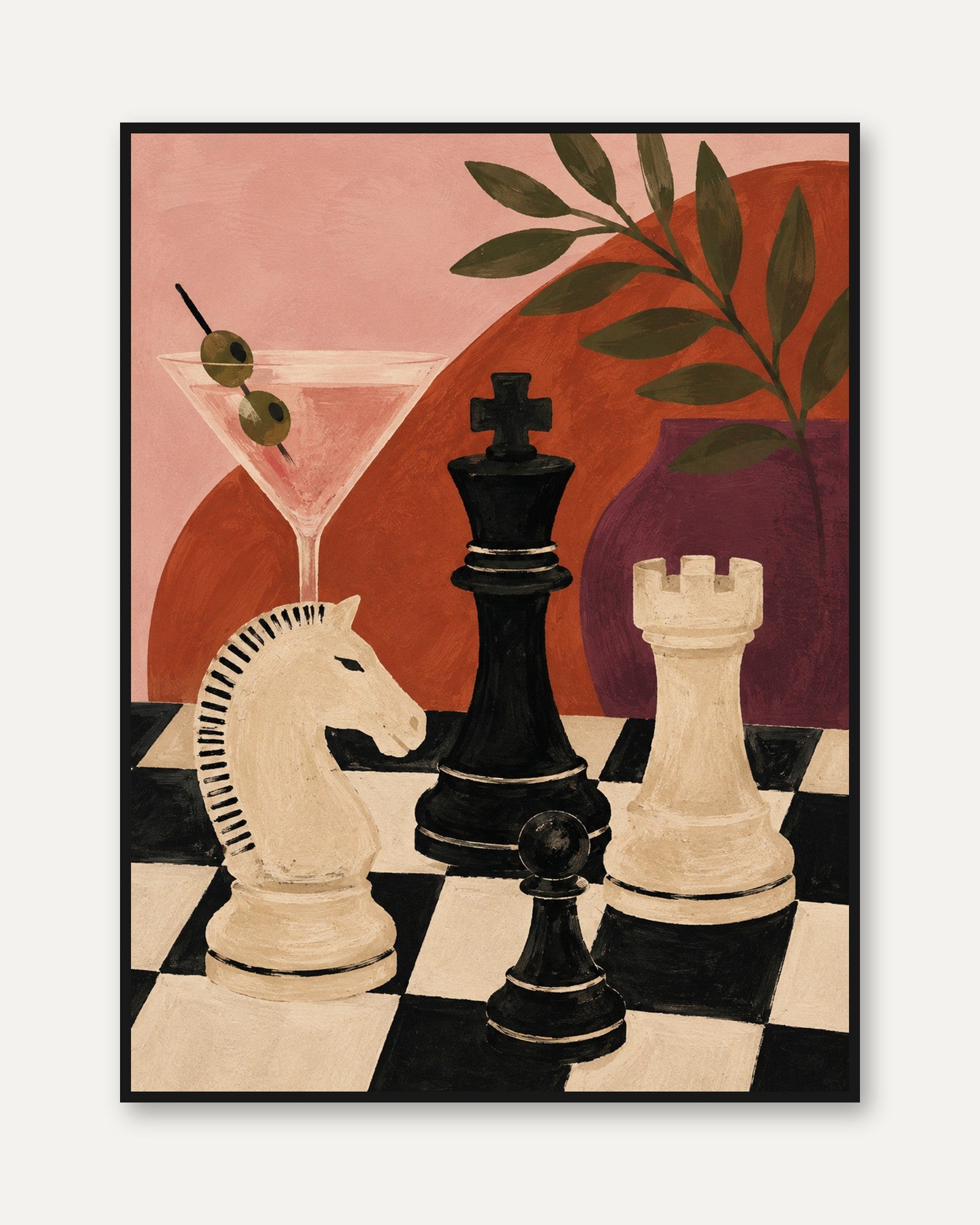 Chess Wall Art – Still Life Print - framed