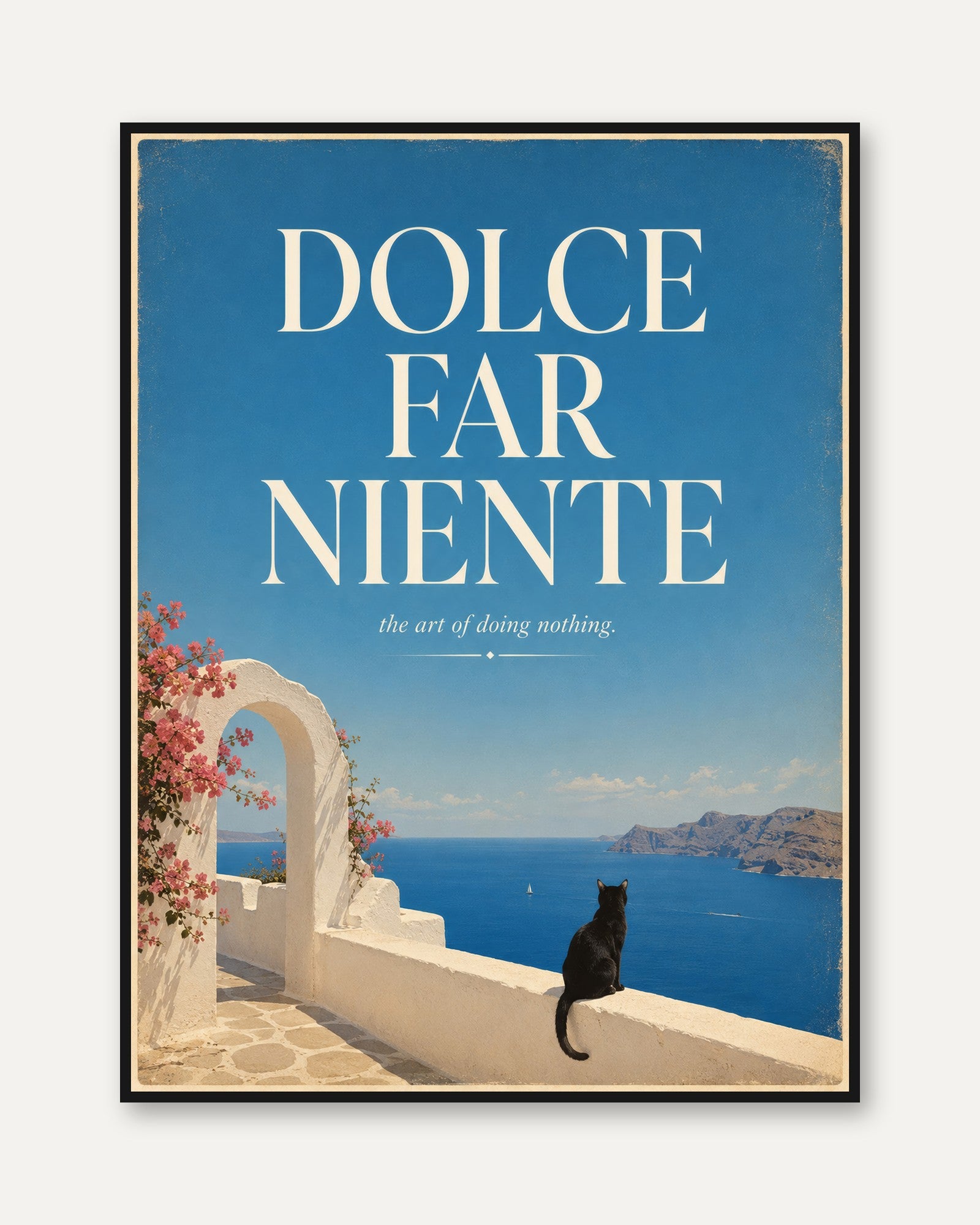 Dolce Far Niente Poster – Italian Quote Print - framed