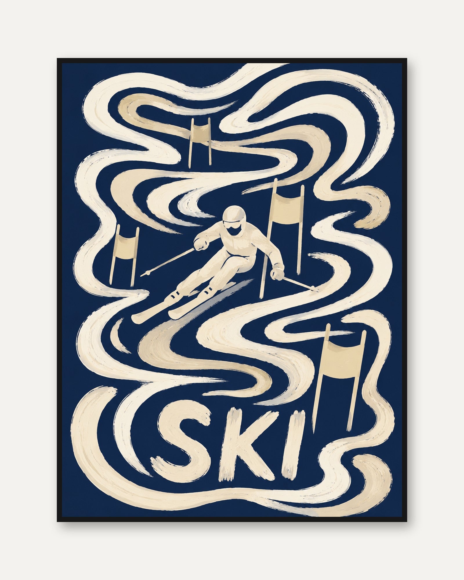 Vintage Ski Poster - framed