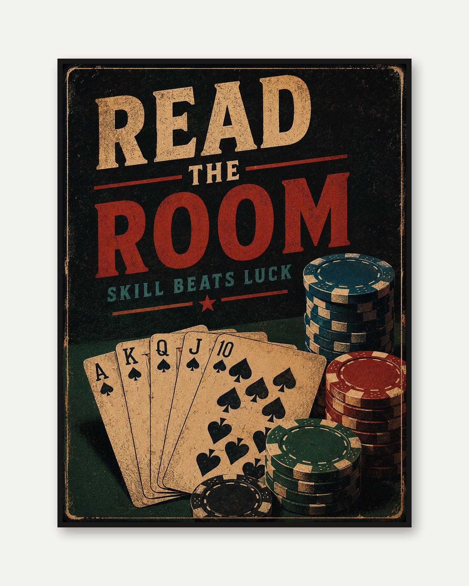 Vintage Poker Room Print - framed