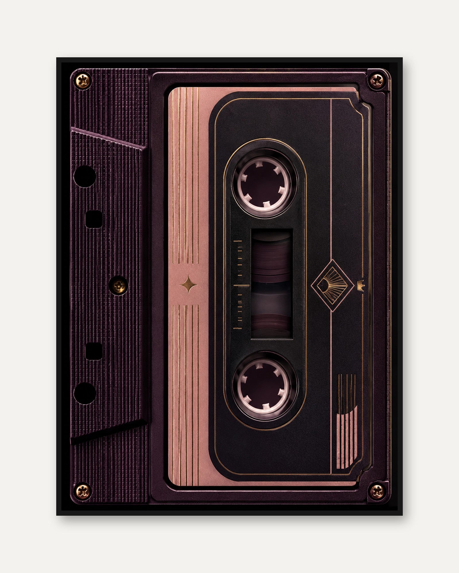Retro Cassette Tape Art Print - framed