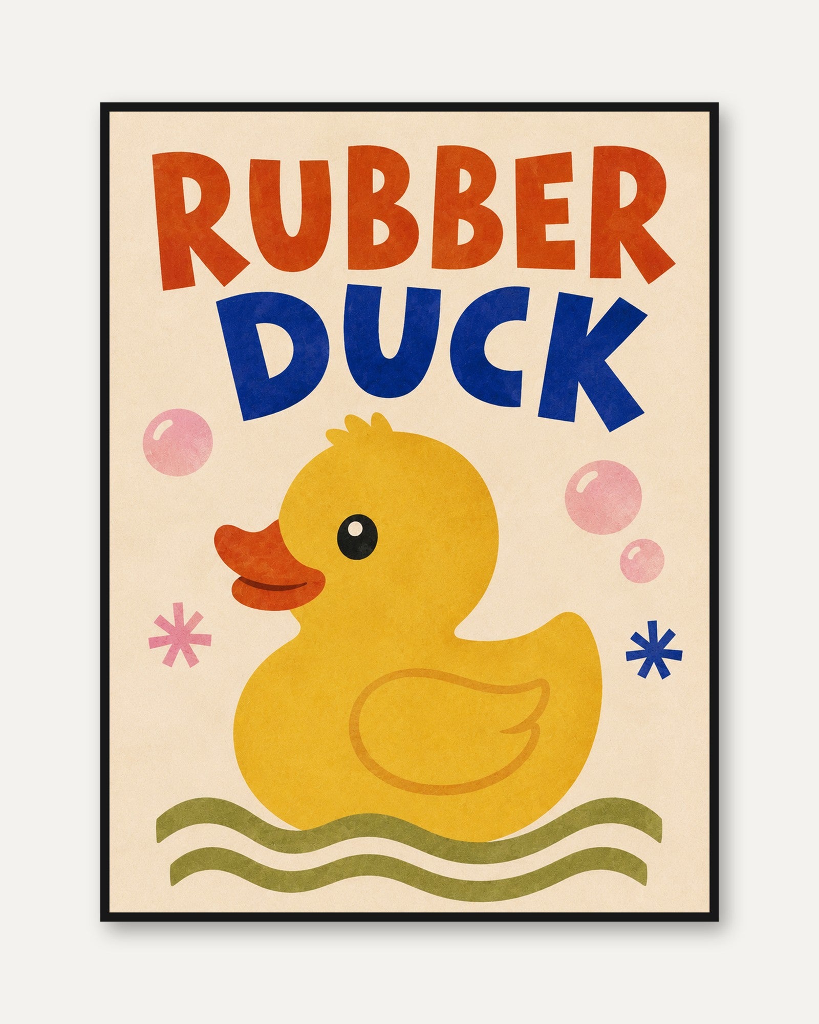 Rubber Duck Wall Art – Nursery Print - framed