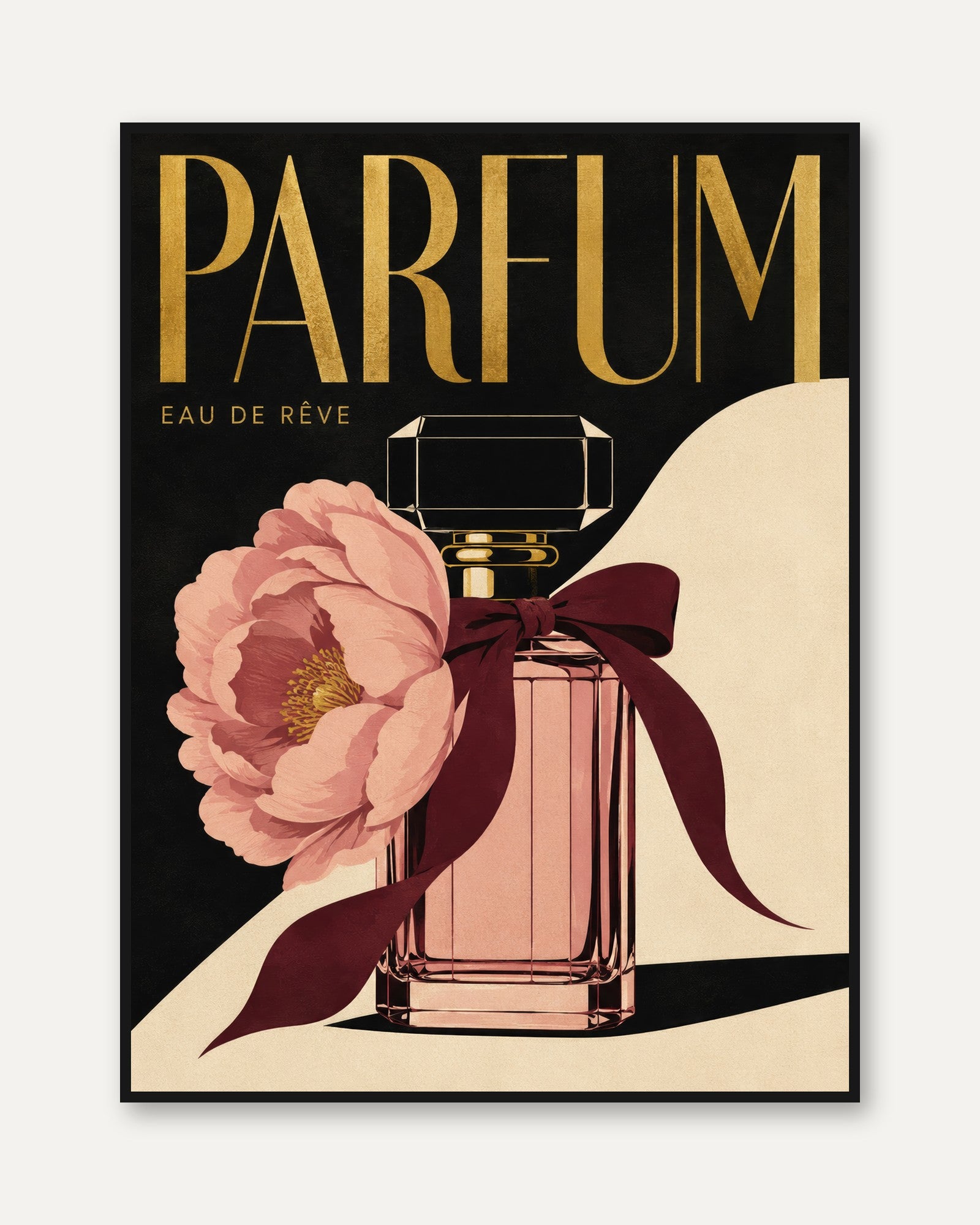 Perfume Wall Art – Vintage Fashion Print - framed