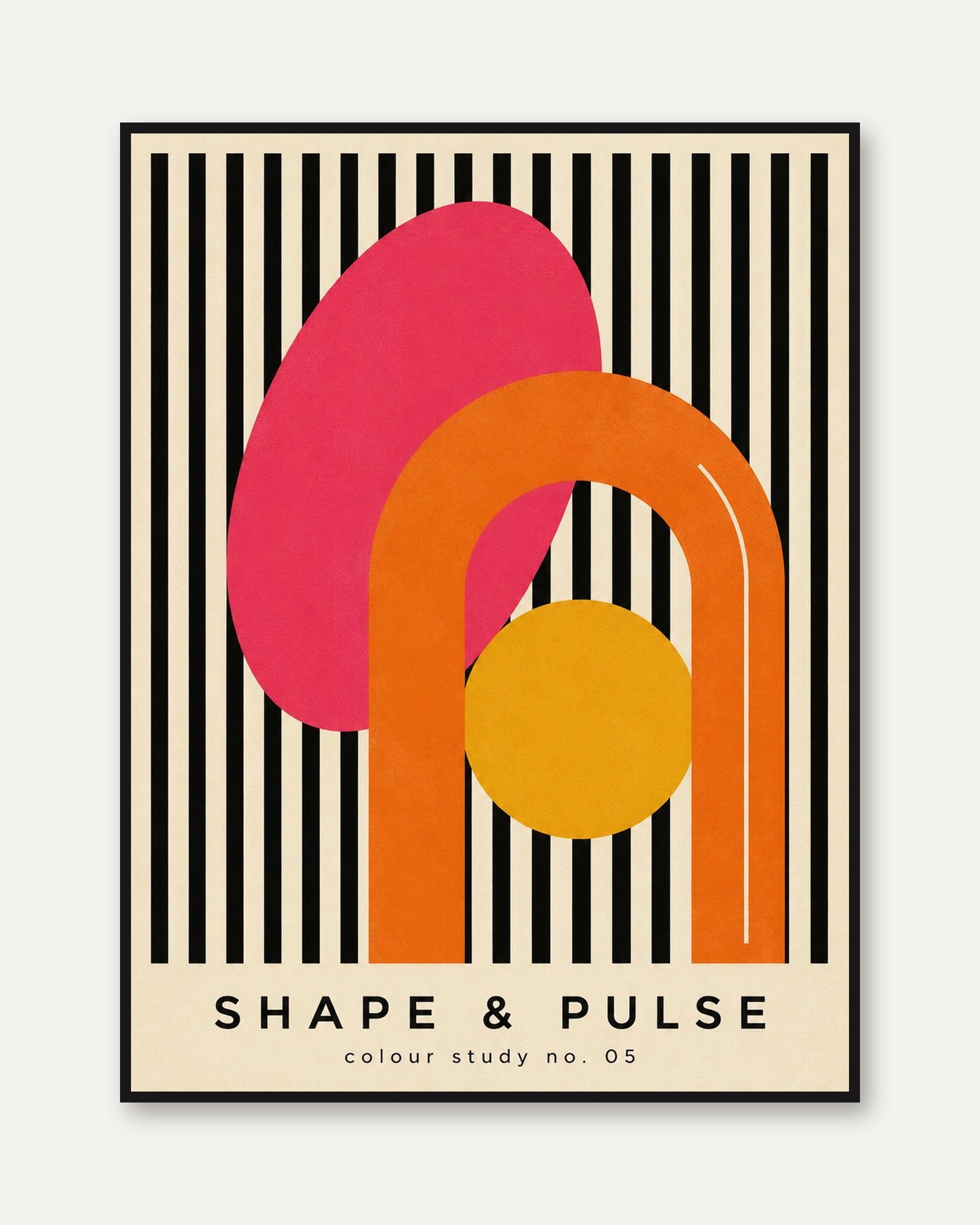 Retro Geometric Wall Art - framed