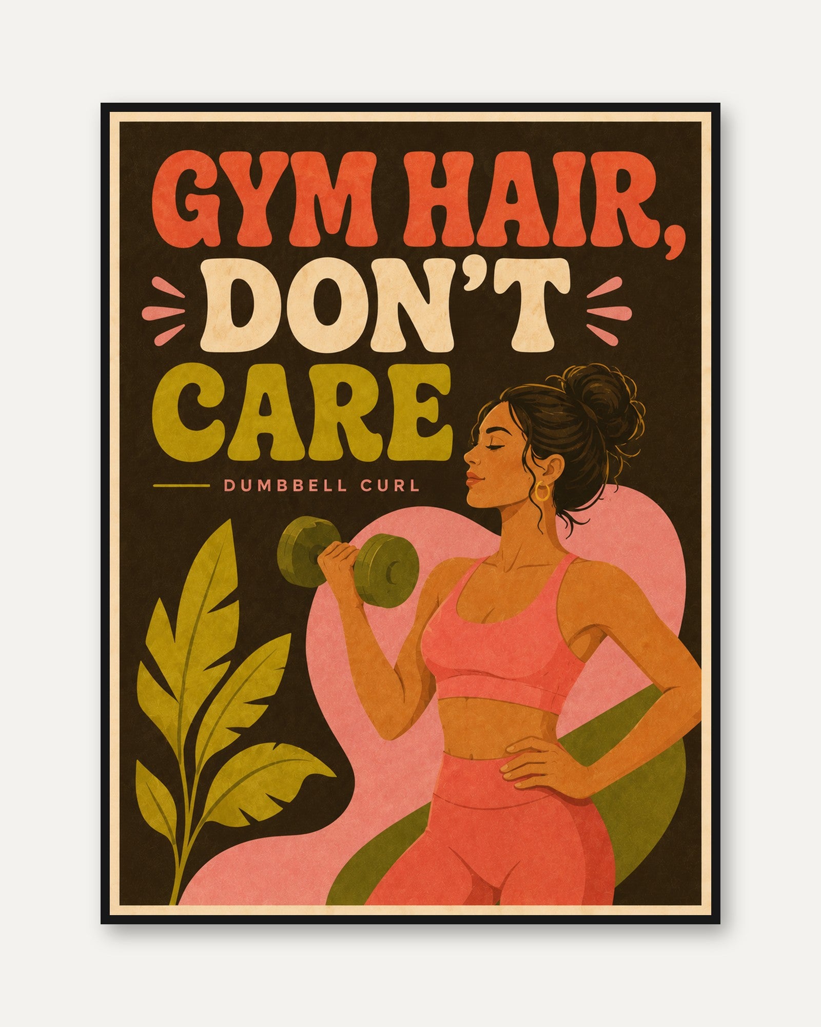 Fitness Wall Art: Retro Gym Poster - framed