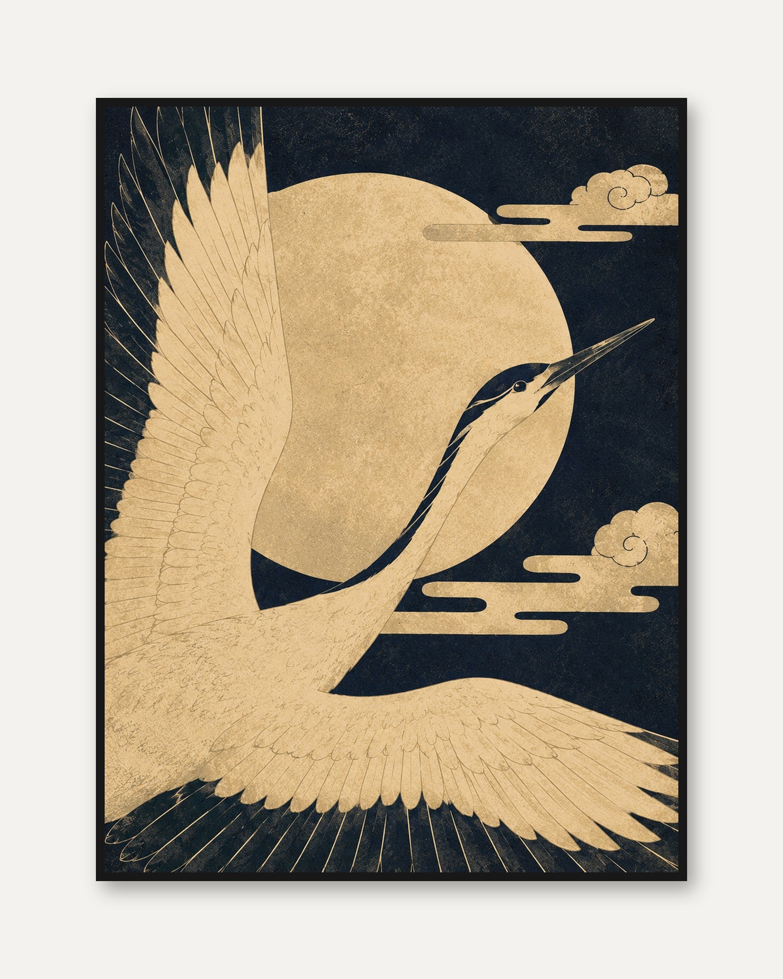 Japanese Crane Wall Art - framed