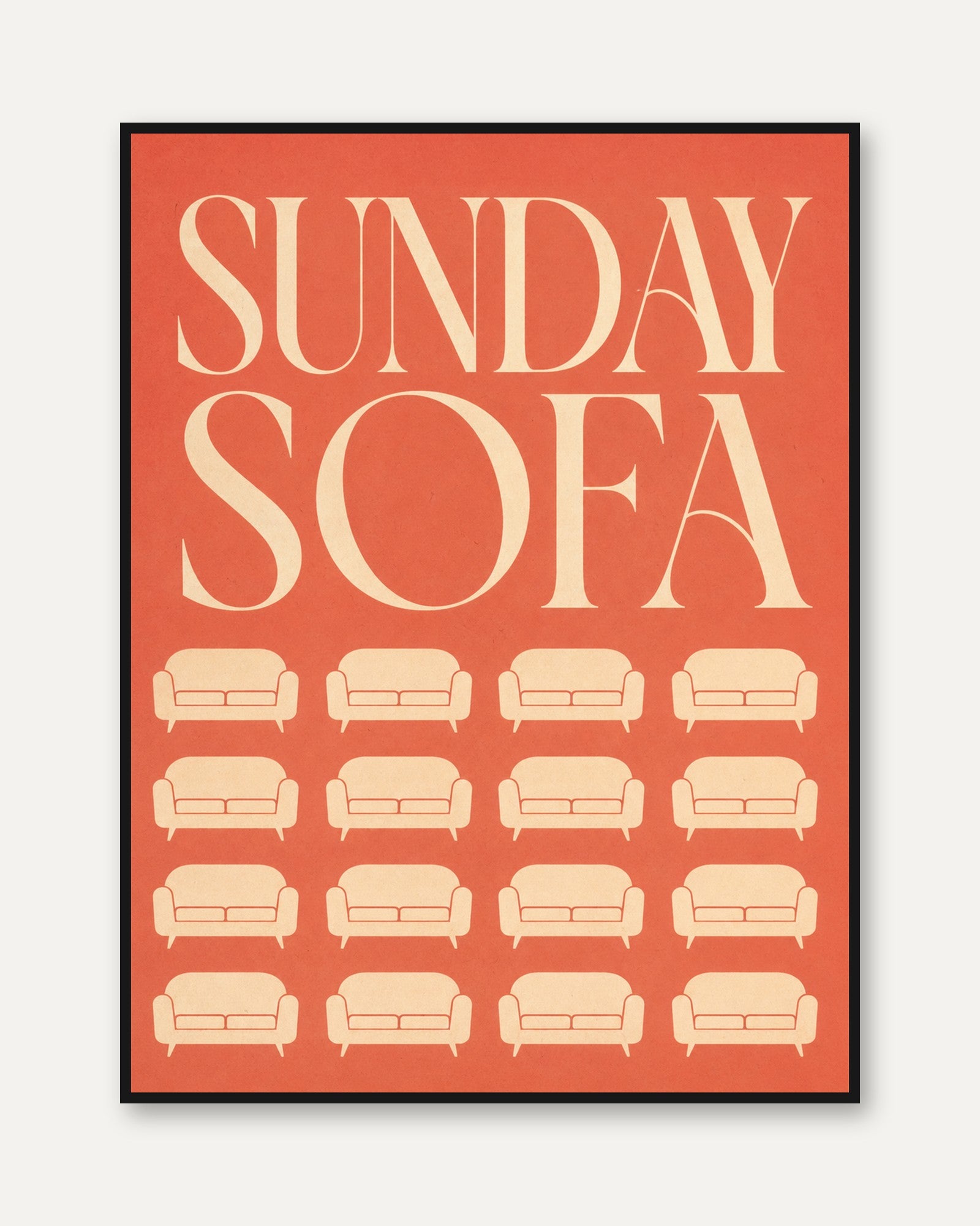 Sunday Sofa Typography Print - framed