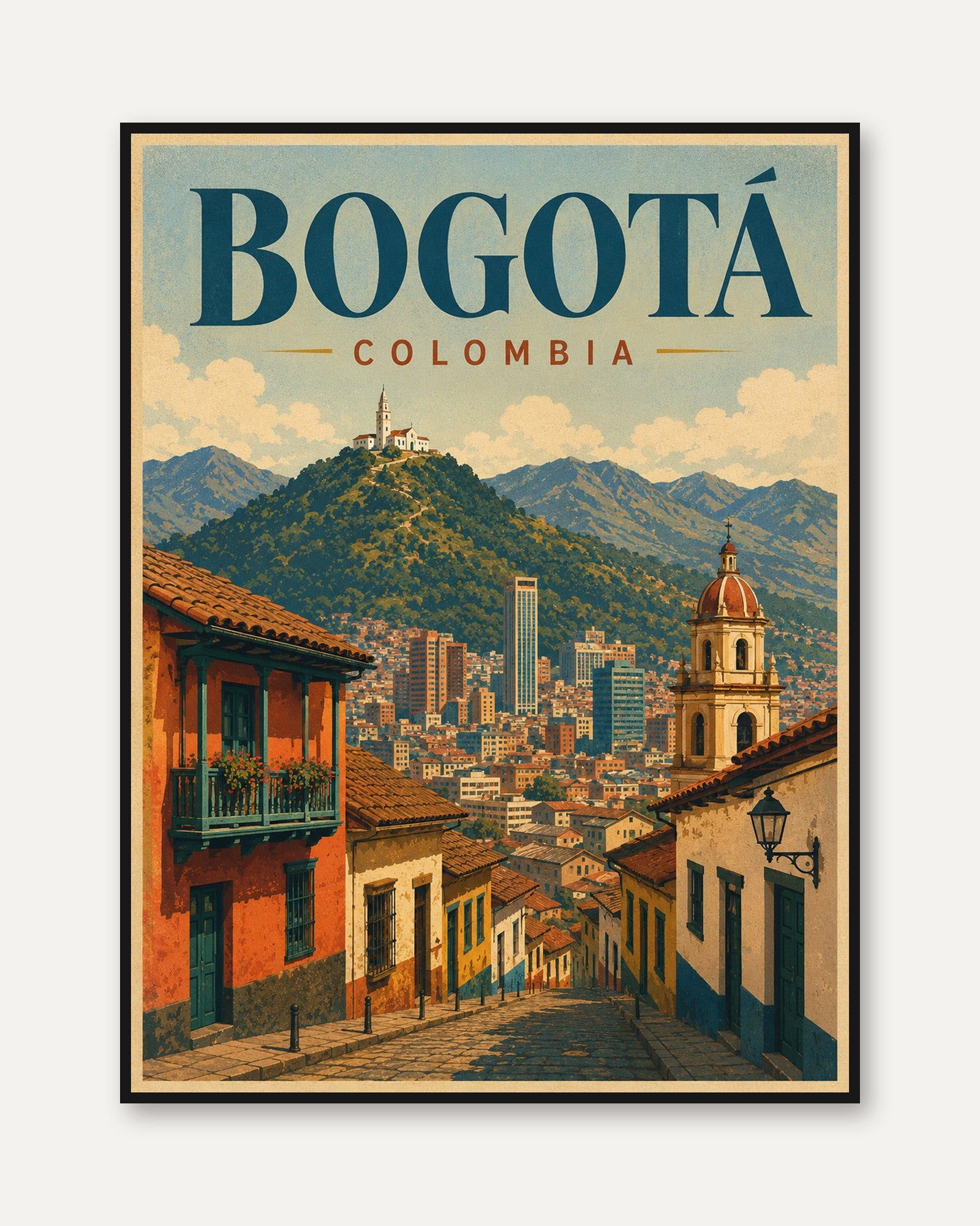 Bogota Travel Poster – Colombia Wall Art - framed