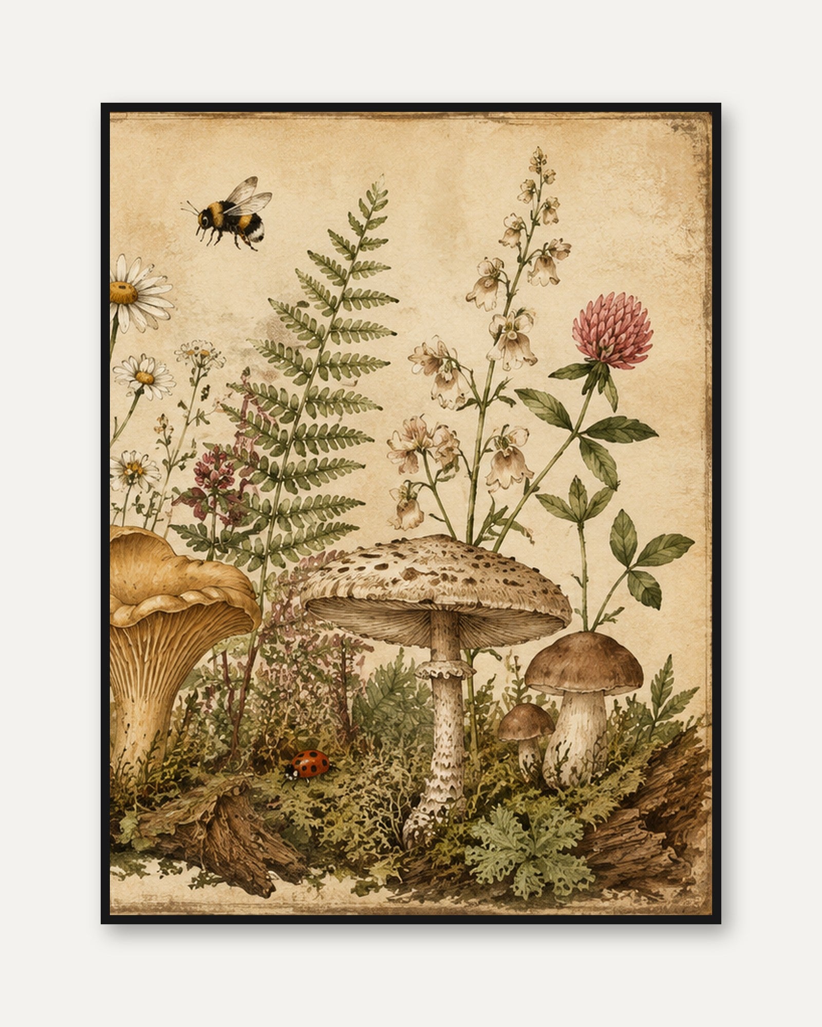 Pink Roses in Vase Art Print: Delicate Botanical Watercolor - framed