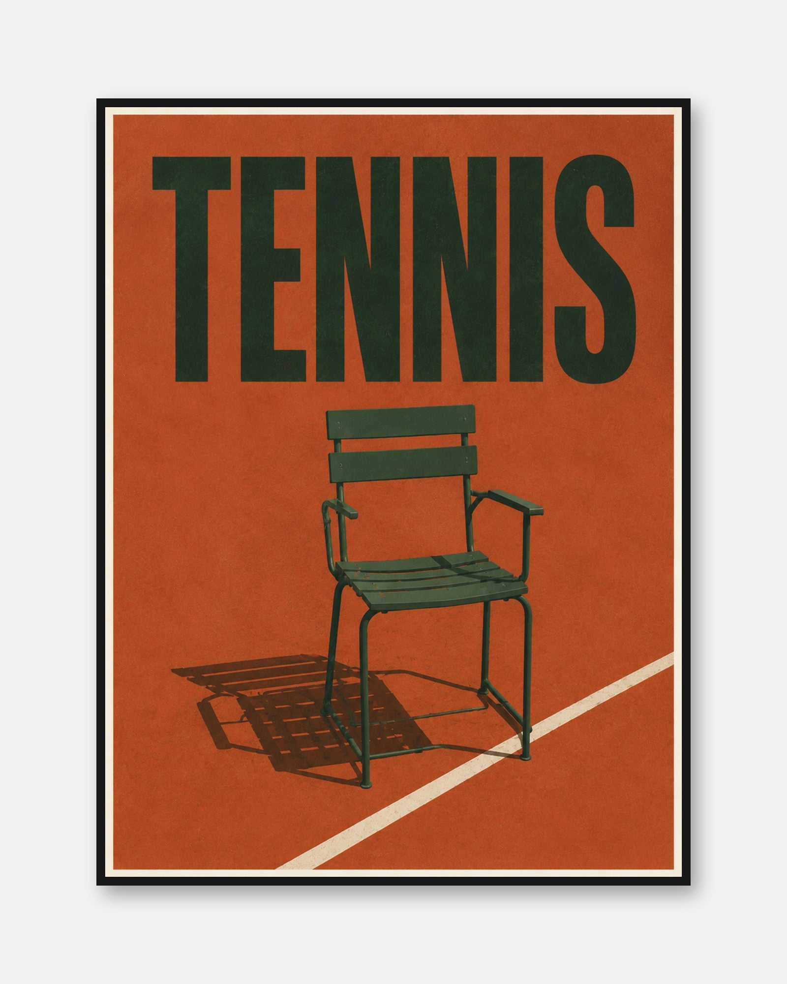 Tennis Wall Art – Retro Sports Poster - framed