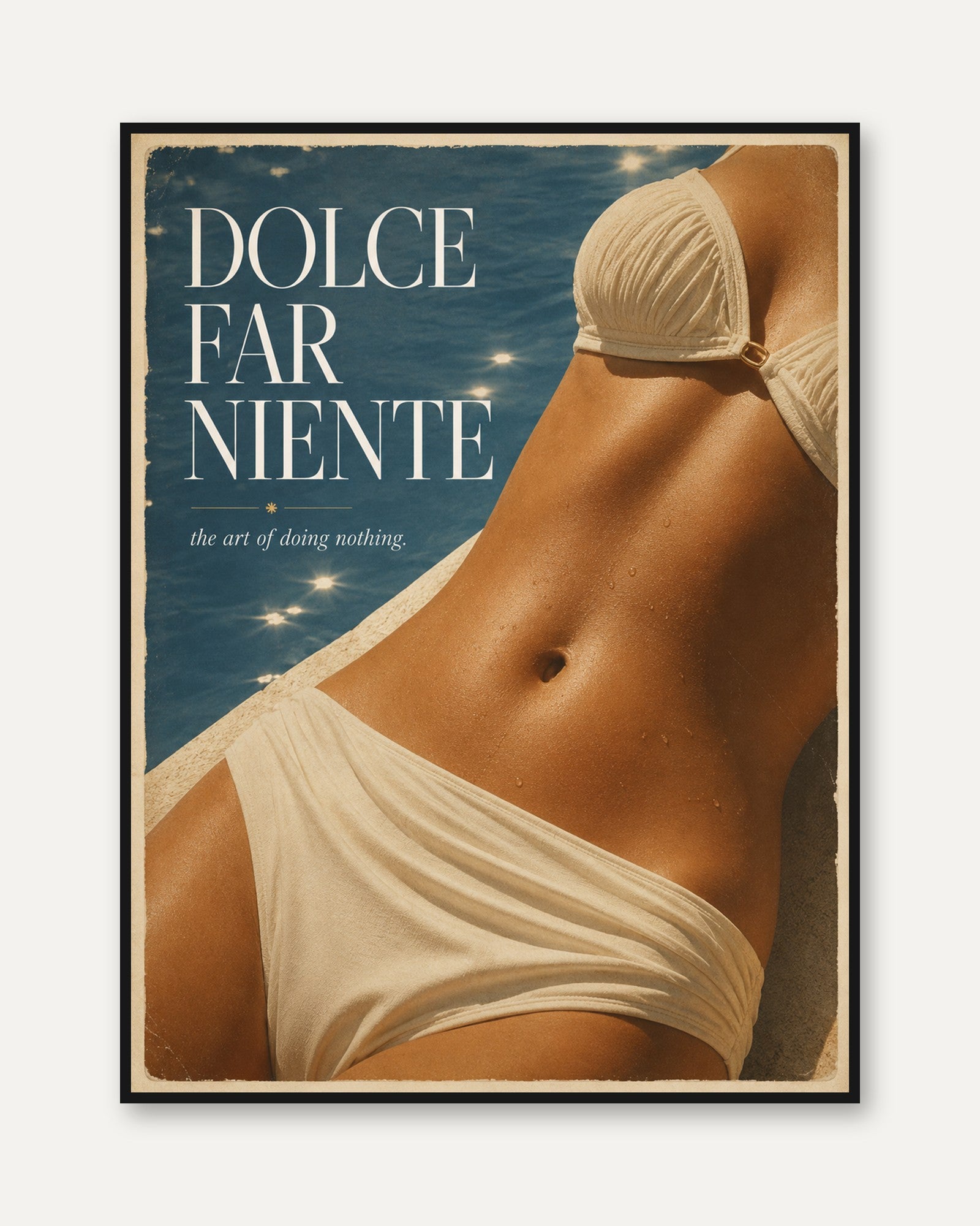 Dolce Far Niente Poster: Vintage Italian Riviera Travel Art - framed