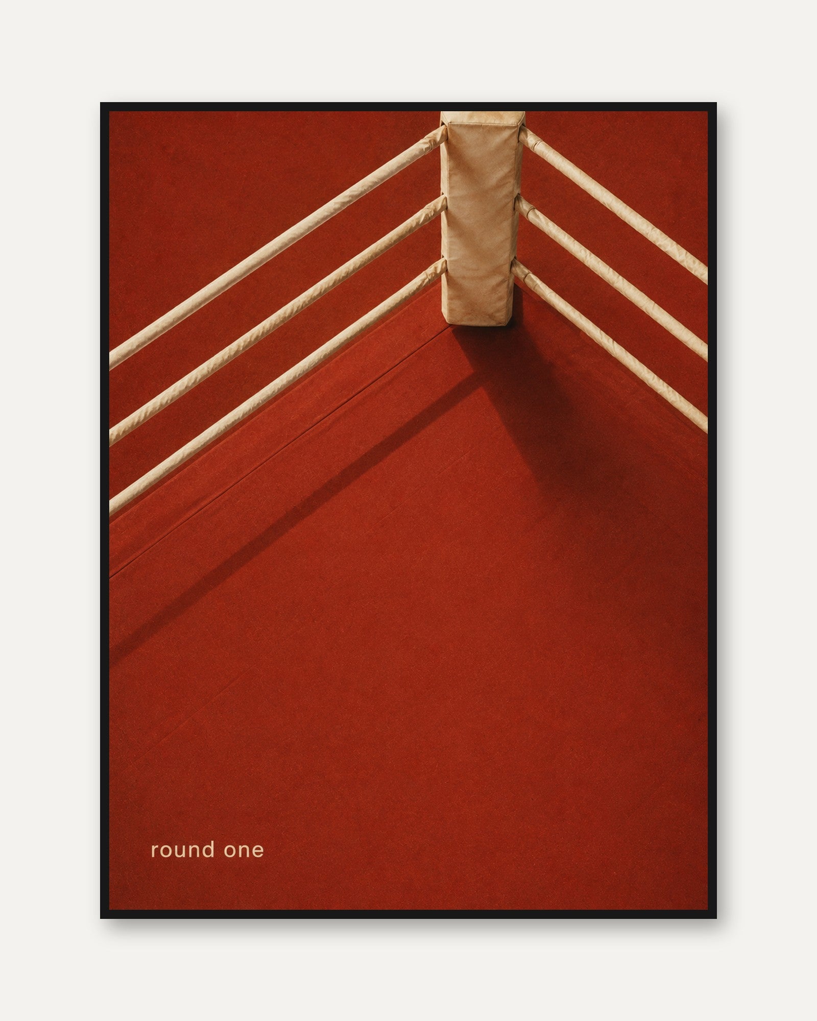Boxing Ring Wall Art – Minimalist Sports Print - framed
