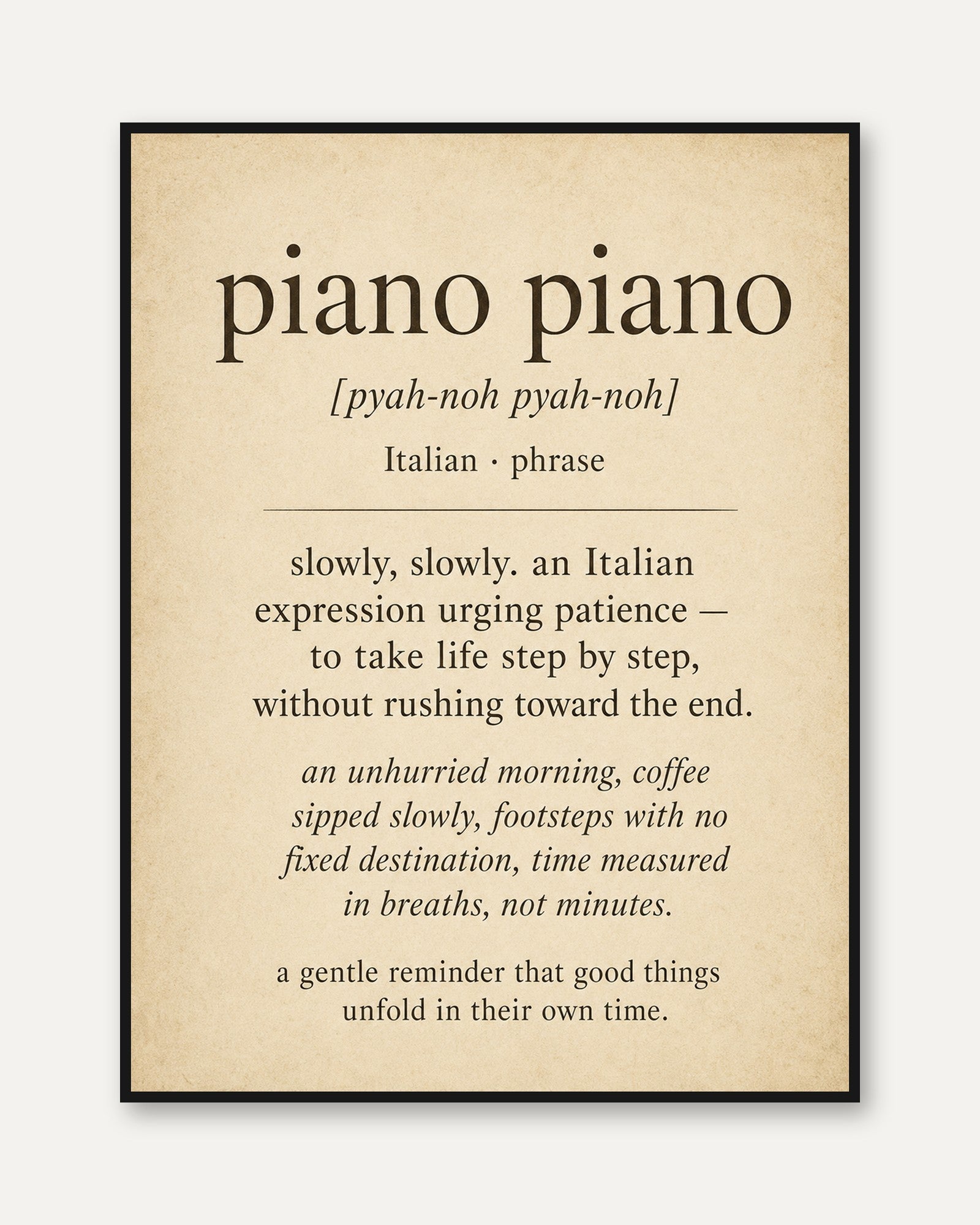 Piano Piano Definition Print - framed