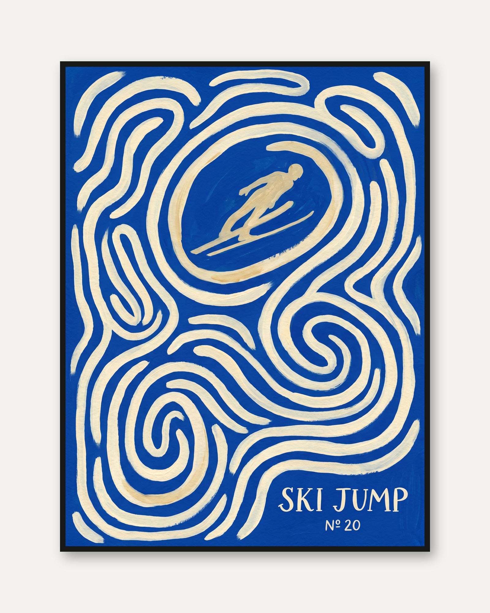 Vintage Ski Jump Art Print - framed