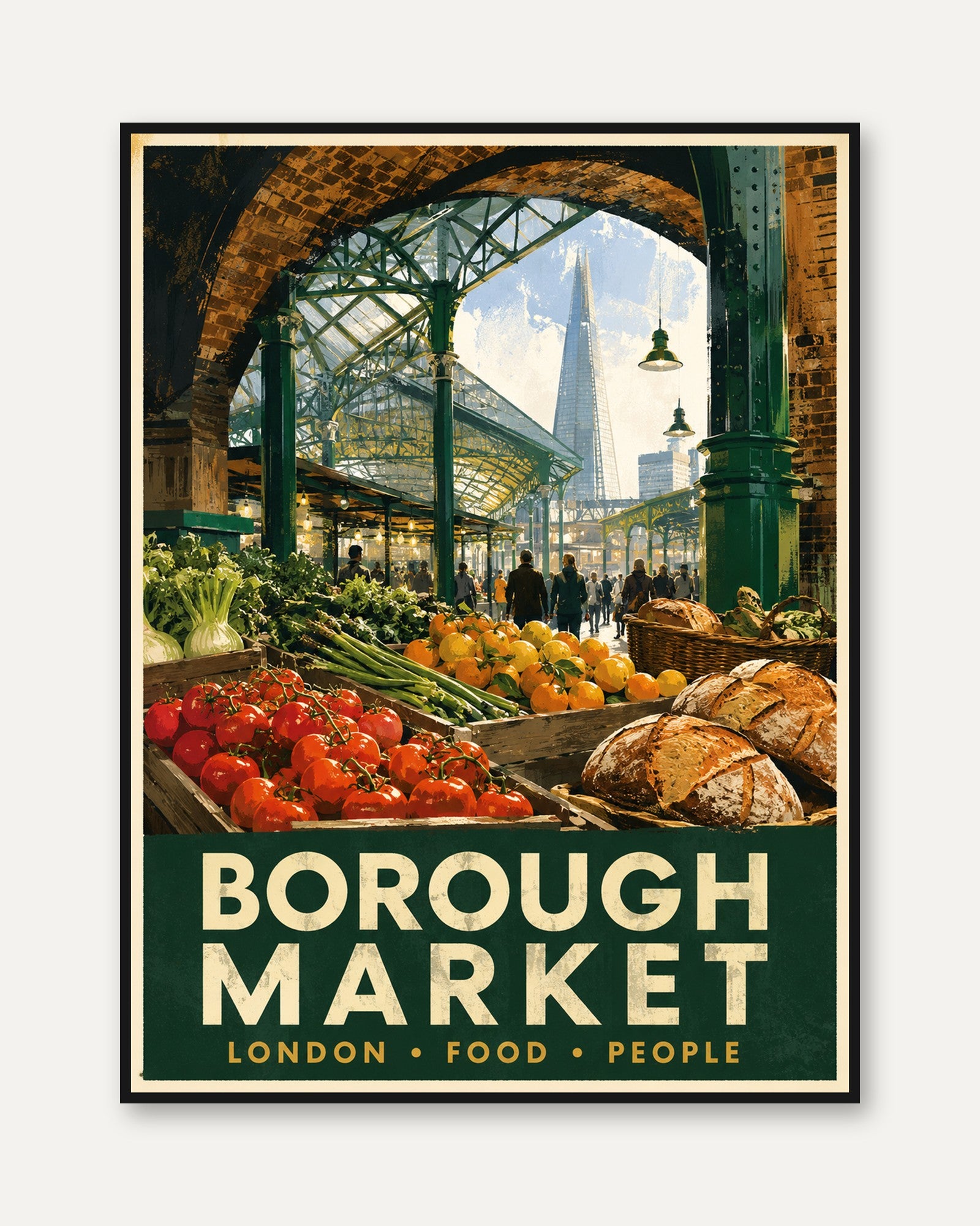 Borough Market London Food Print - framed