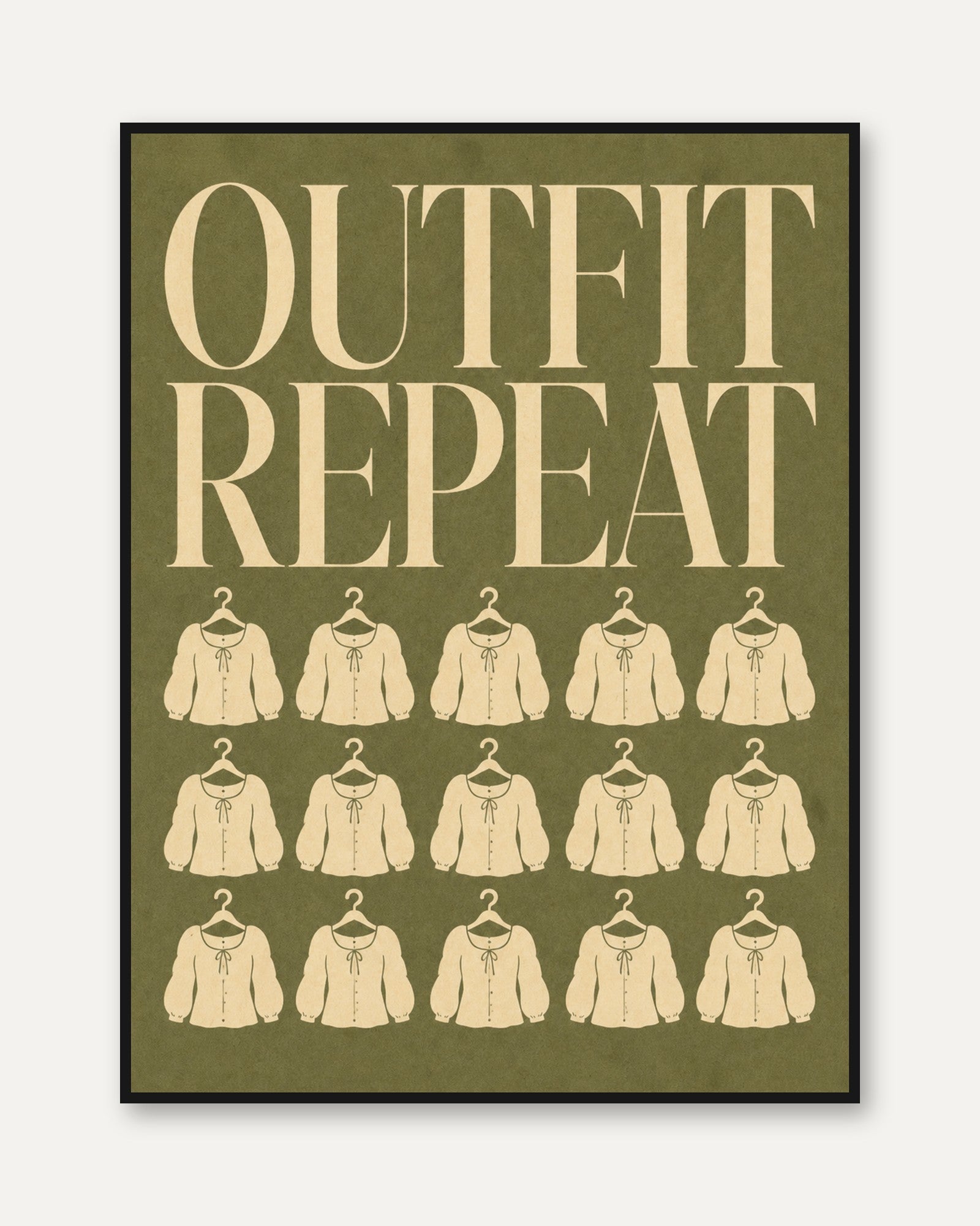 Outfit Repeat Print: Vintage Closet & Bedroom Wall Art (A4 or Larger) - framed