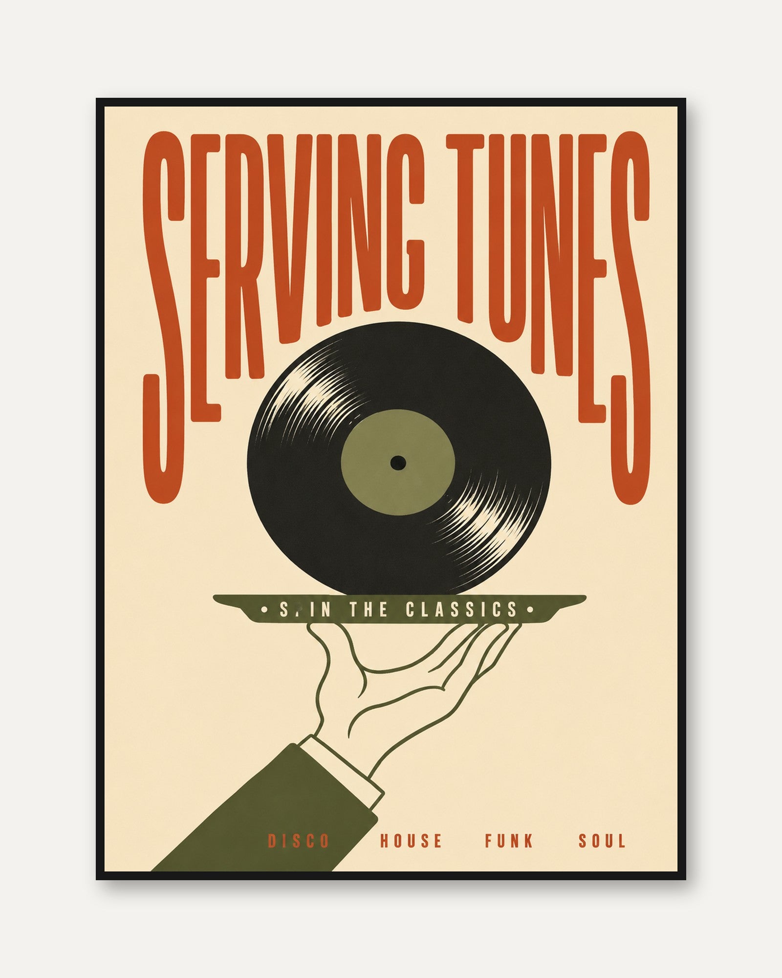 Vintage Vinyl Record Poster - framed