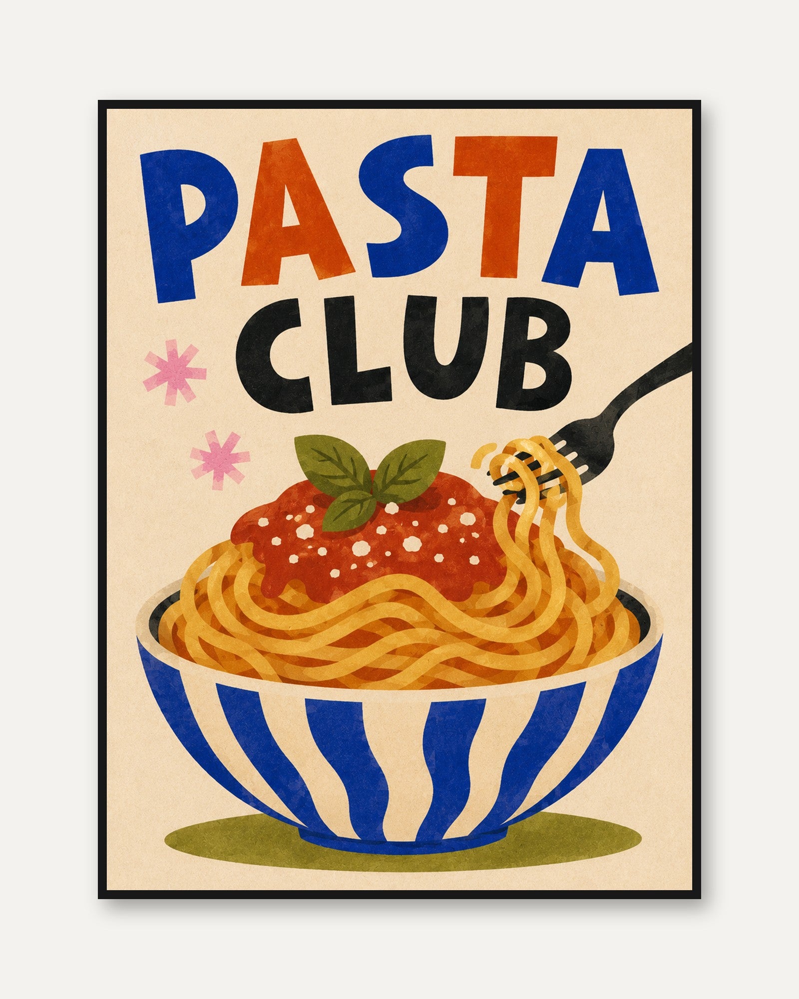 Pasta Wall Art – Kitchen Food Print - framed