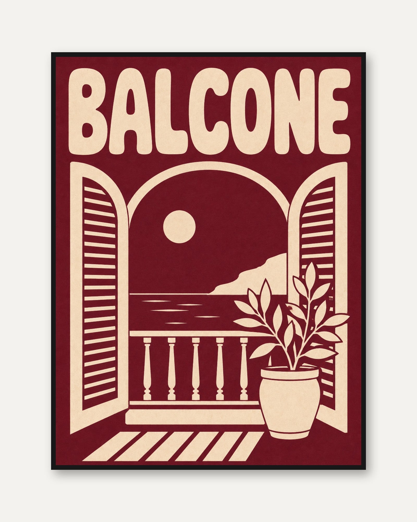 Mediterranean Balcony Art Print - framed