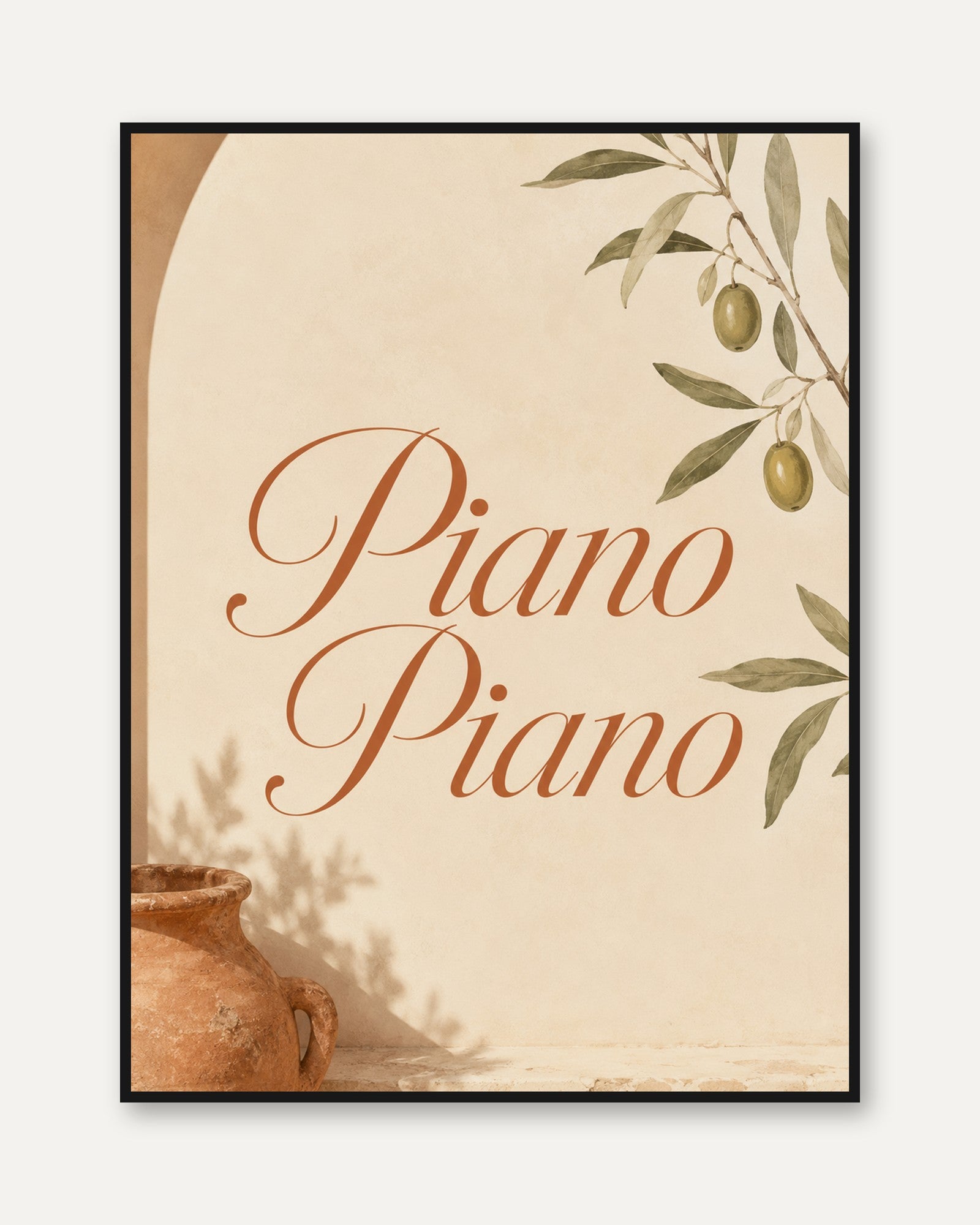 Italian Kitchen Wall Art – Piano Piano Print - framed