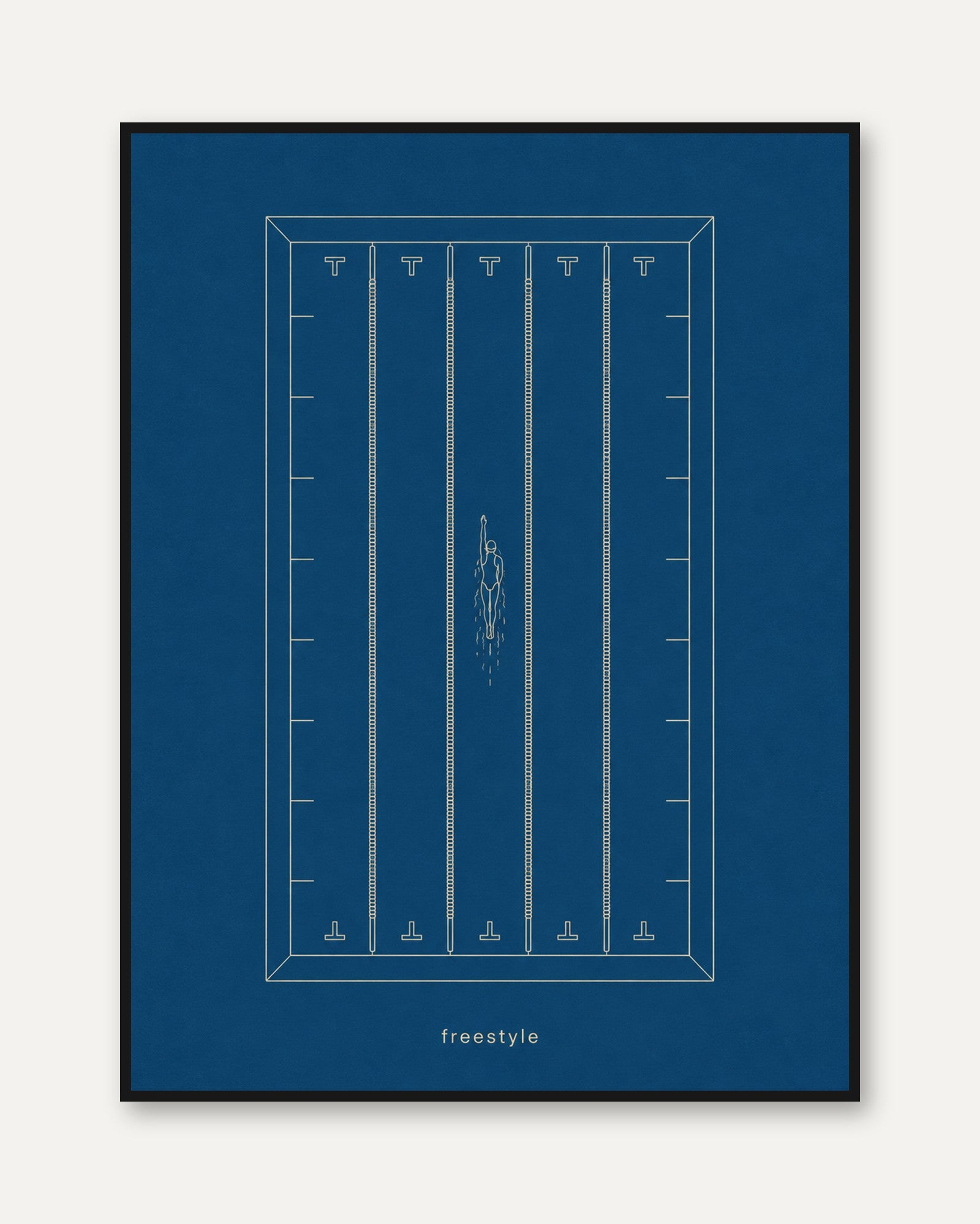 Swimming Pool Wall Art – Freestyle Print - framed