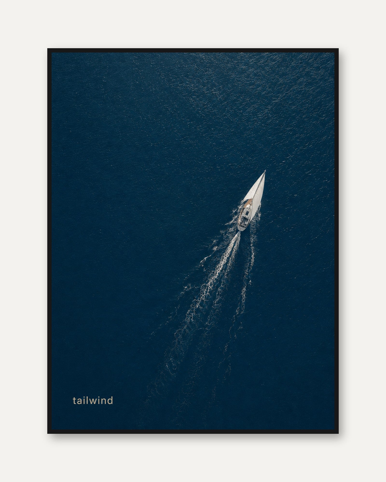Sailboat Wall Art – Nautical Ocean Print - framed